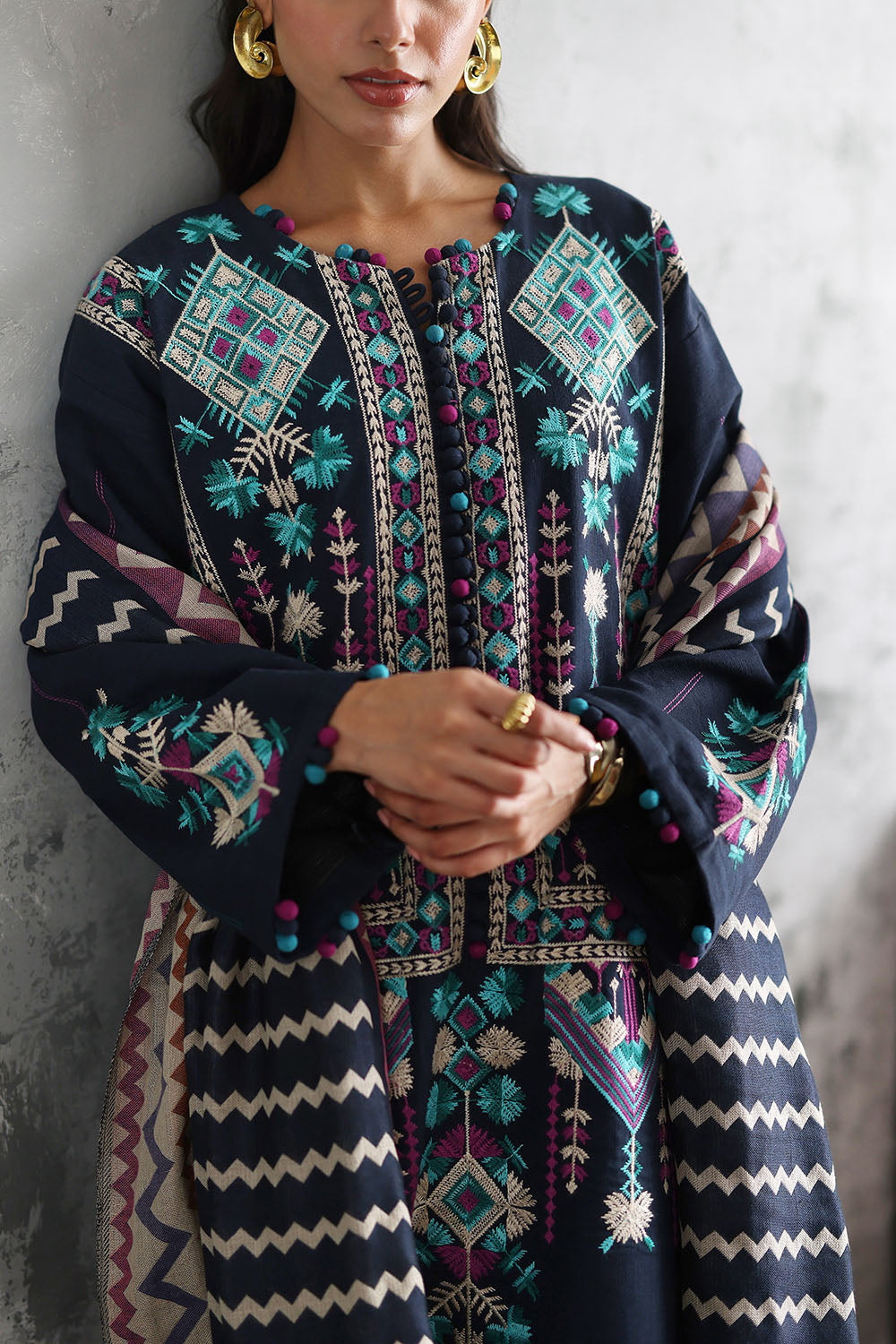 Gul Ahmad | Embroidered Khaddar Winter | AP-62026
