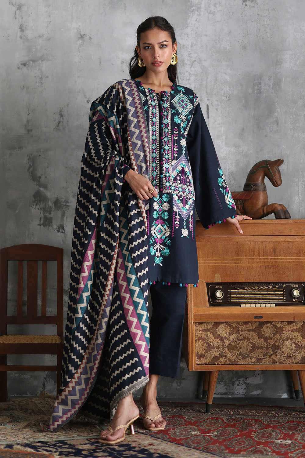 Gul Ahmad | Embroidered Khaddar Winter | AP-62026