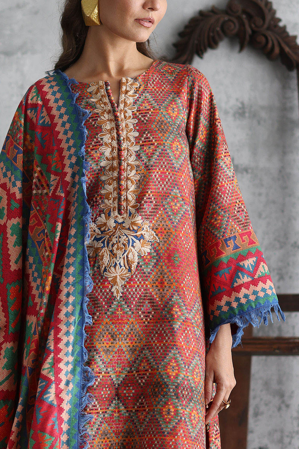 Gul Ahmad | Printed Karandi Winter | AY-62009
