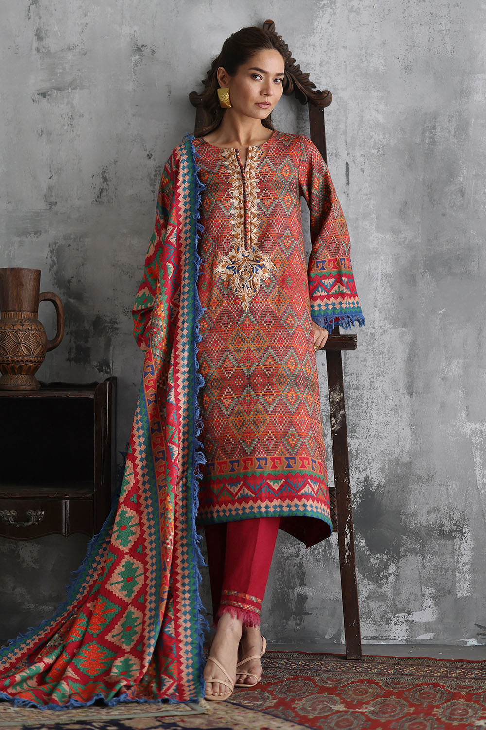 Gul Ahmad | Printed Karandi Winter | AY-62009