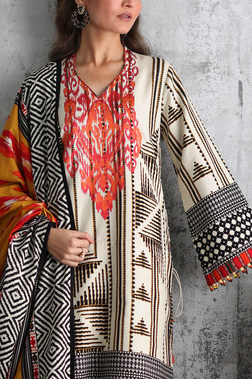 Gul Ahmad | Embroidered Printed Khaddar Winter | K-62044