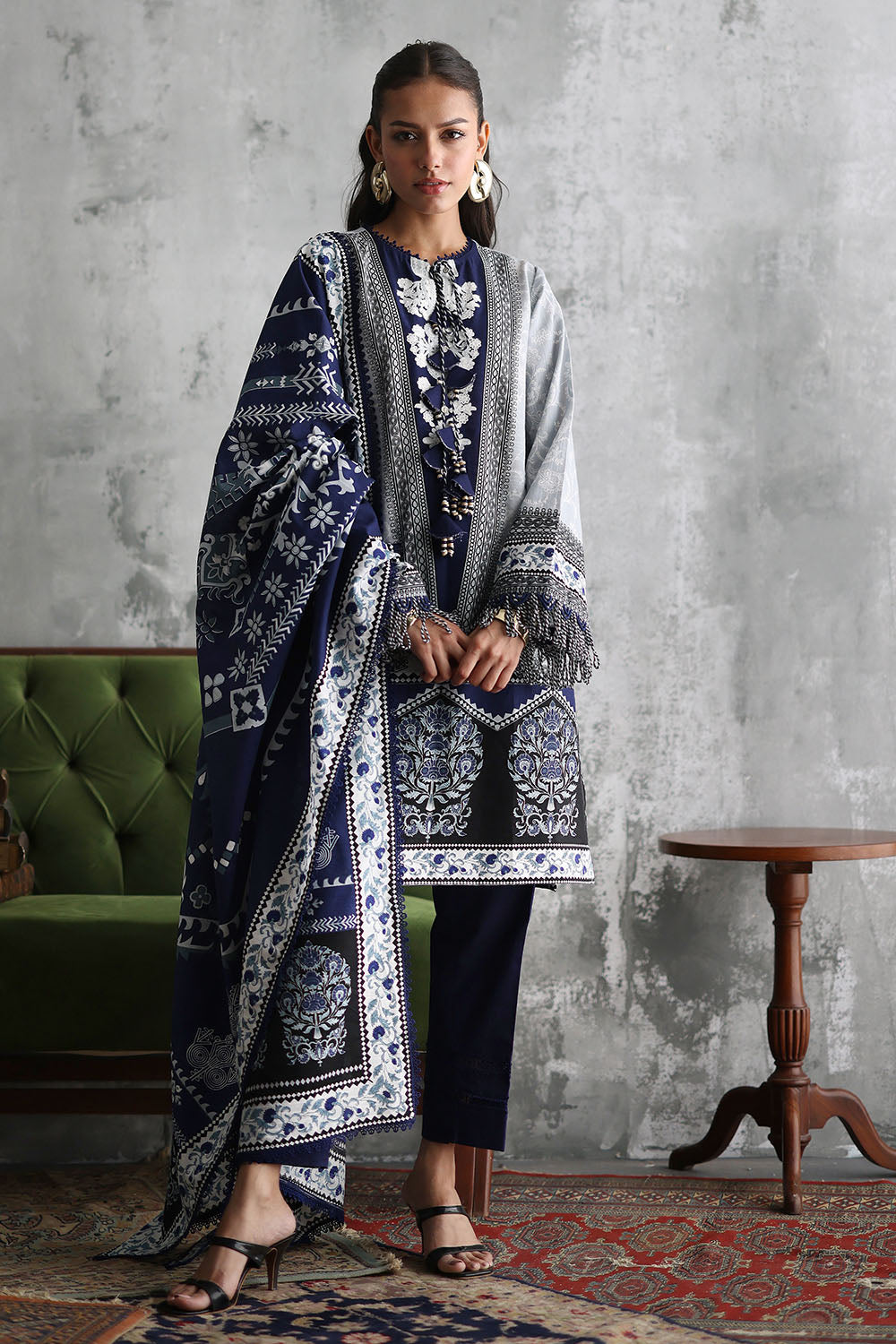 Gul Ahmad | Embroidered Printed Karandi Winter | K-62087