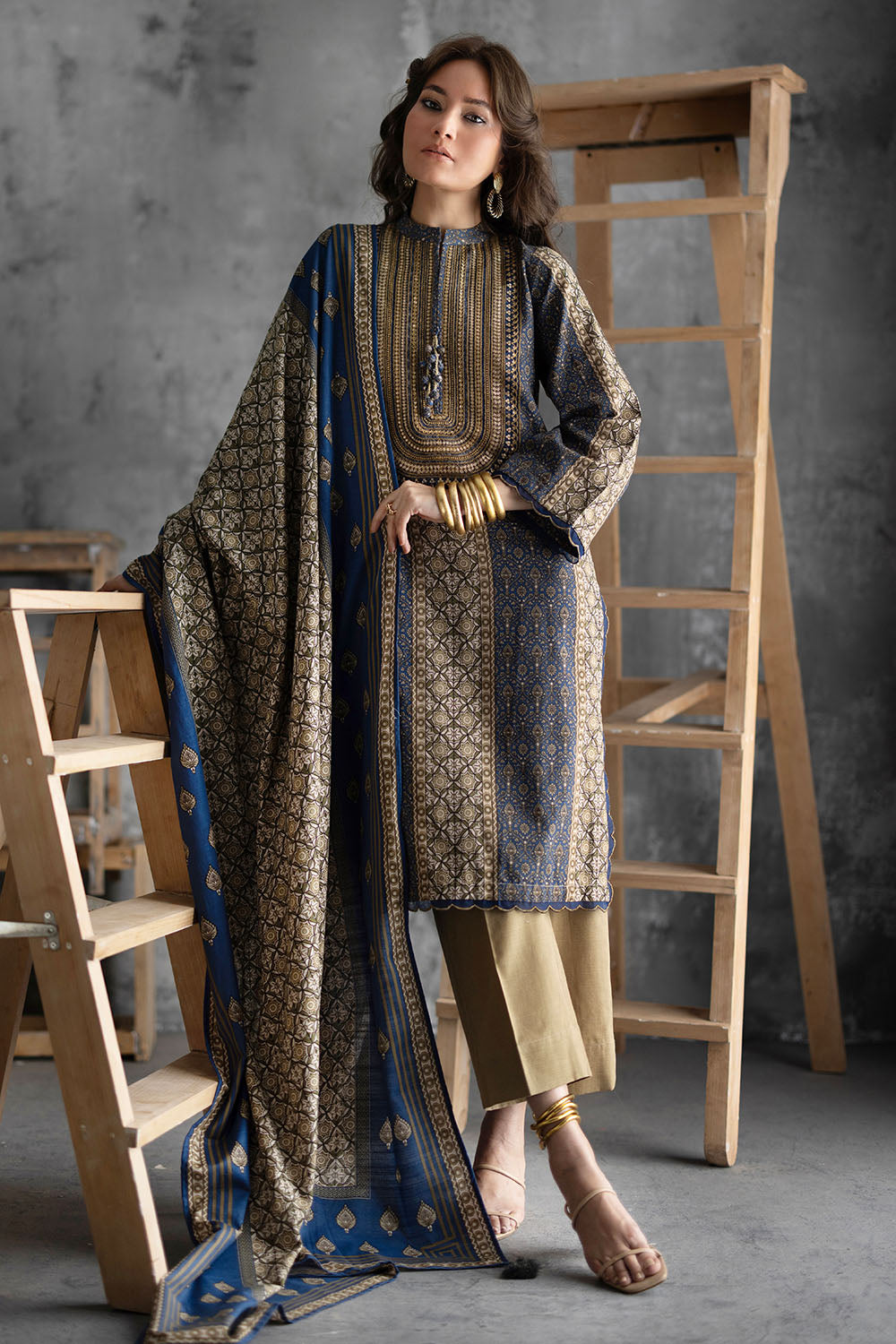 Gul Ahmad | Embroidered Khaddar Winter | K-52002