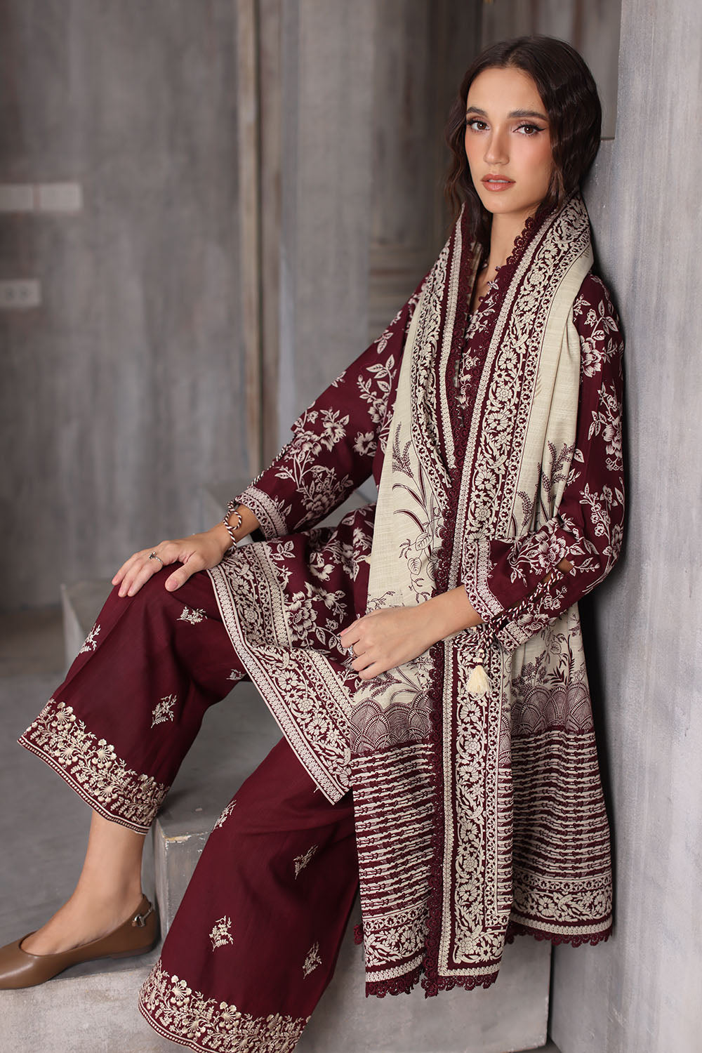 Gul Ahmad | Embroidered Khaddar Winter | K-62058