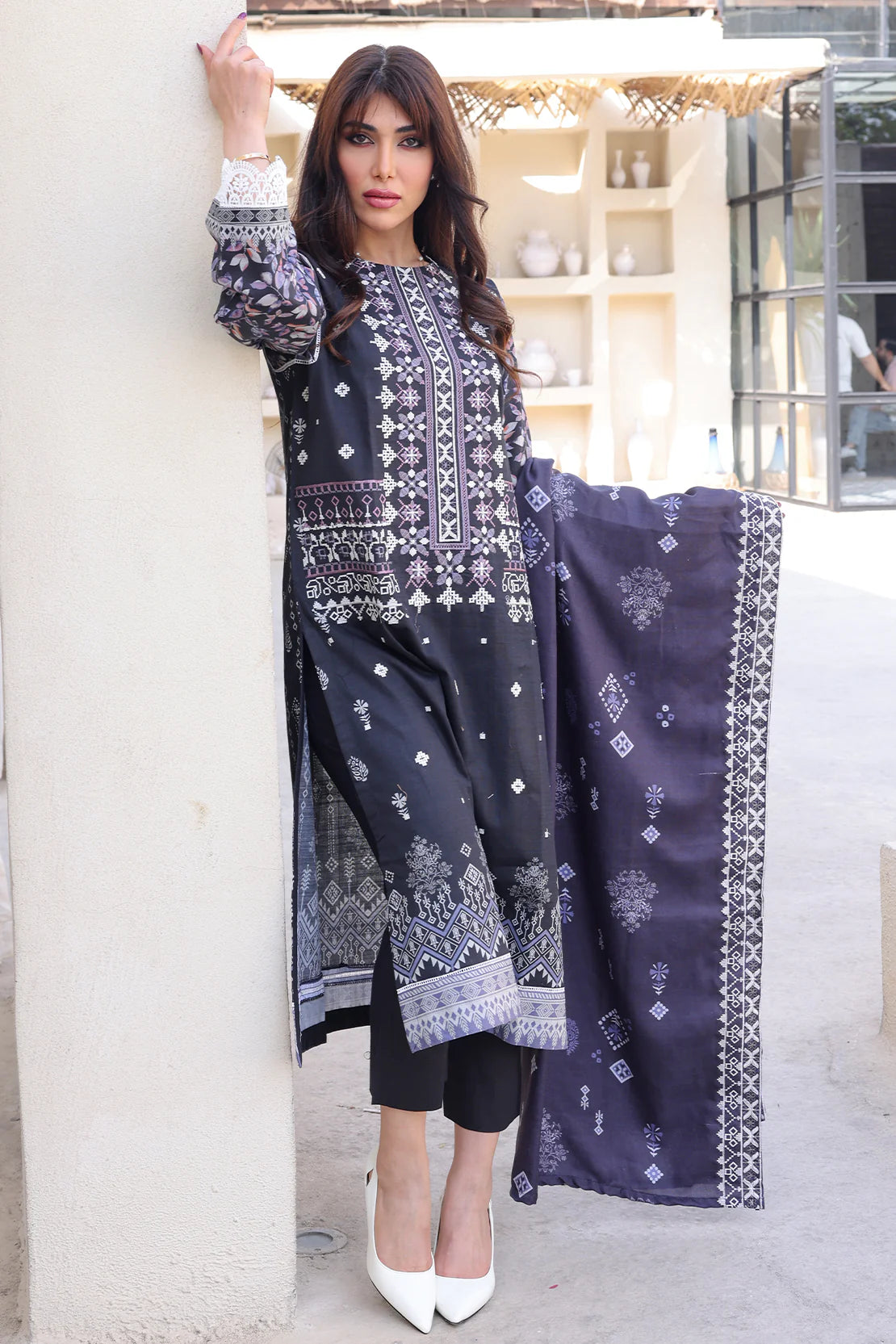 3 PIECE - PREMIUM EMBROIDERED KHADDAR - 8360
