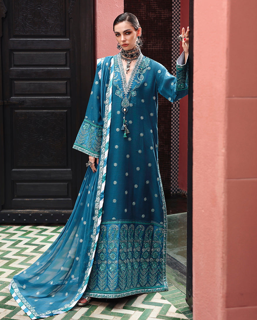 Mushq | Hemline Nuvera Raw Silk Formal | Rouge Sapphire