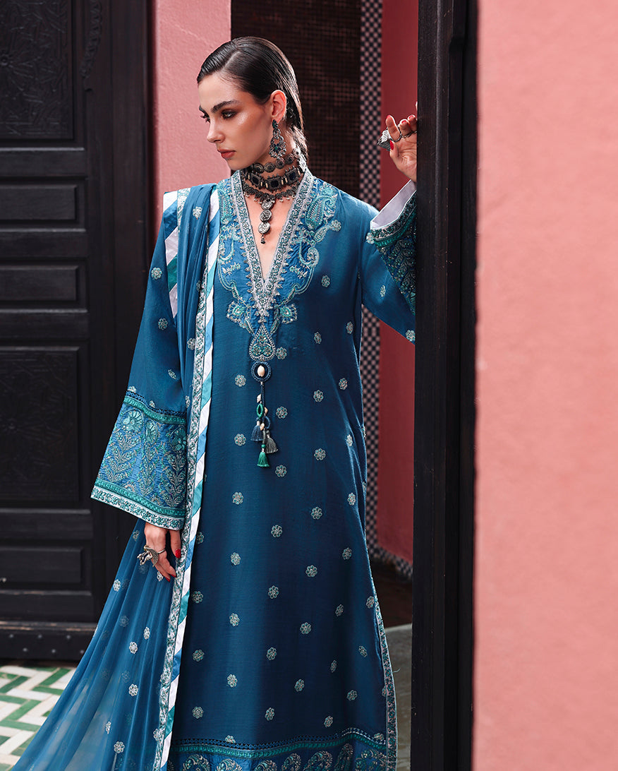 Mushq | Hemline Nuvera Raw Silk Formal | Rouge Sapphire