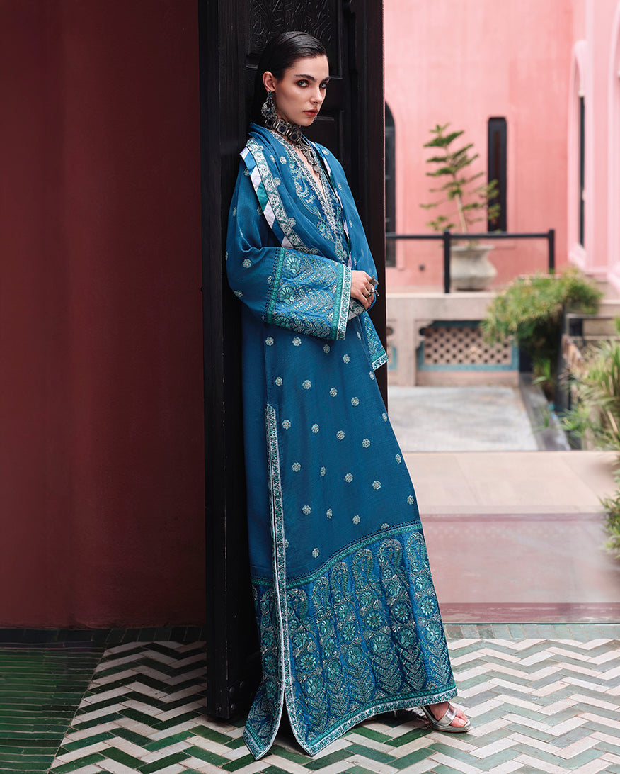 Mushq | Hemline Nuvera Raw Silk Formal | Rouge Sapphire