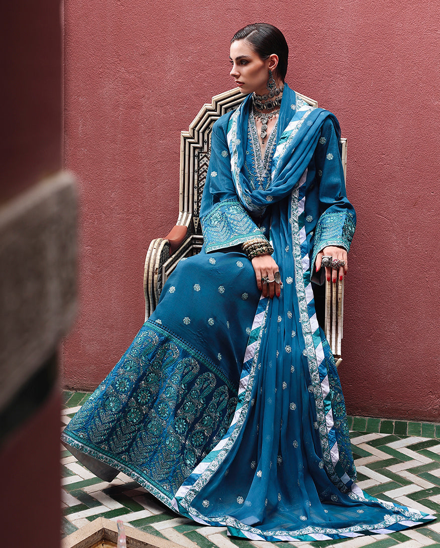 Mushq | Hemline Nuvera Raw Silk Formal | Rouge Sapphire