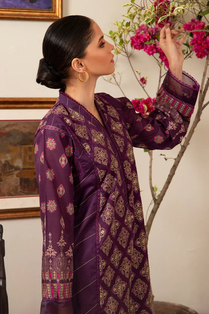 3 Piece - Embroidered Luxury Lawn - 7432