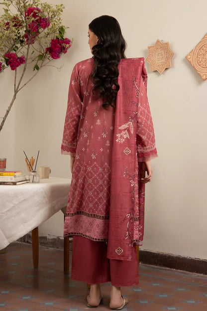 3 Piece - Embroidered Luxury Lawn - 7437