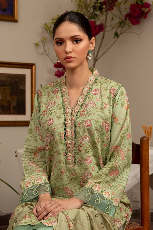 3 Piece - Embroidered Luxury Lawn - 7438