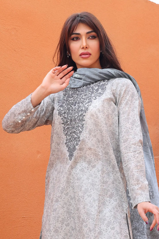 3 Piece - Embroidered Lawn - 8160