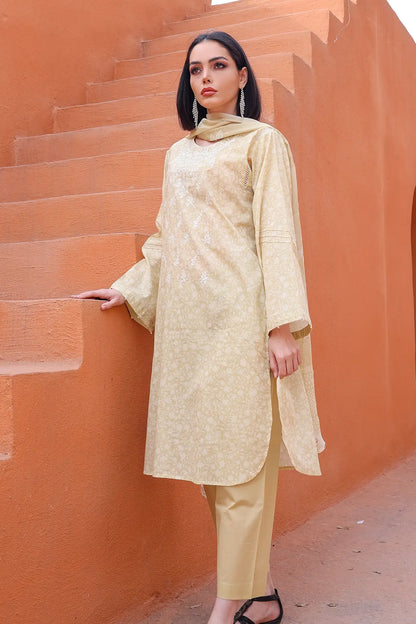 3 Piece - Embroidered Lawn - 8154