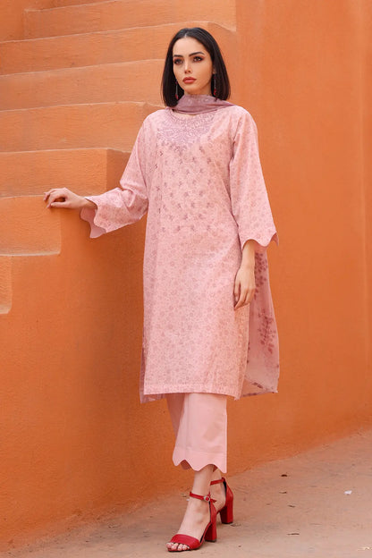 3 Piece - Embroidered Lawn - 8155