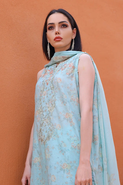 3 Piece - Embroidered Lawn - 8156