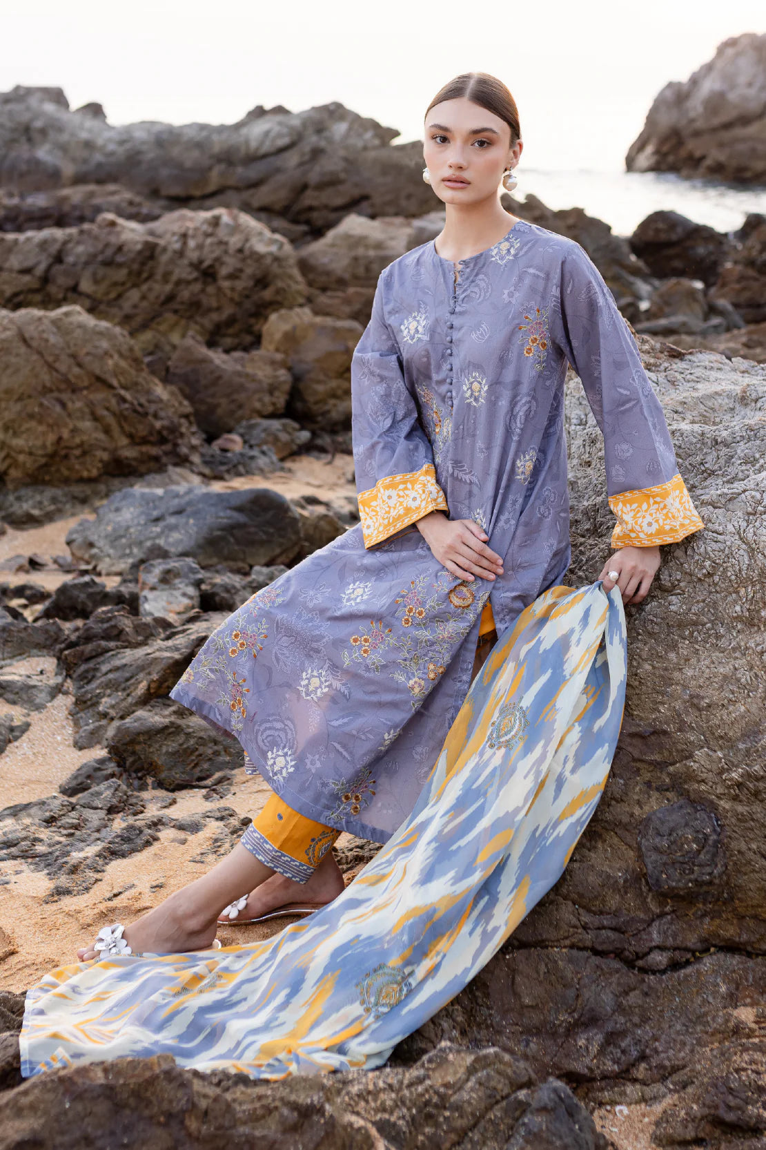 Rashid Textile | Tuscany Emnbroidered Lawn | 9174