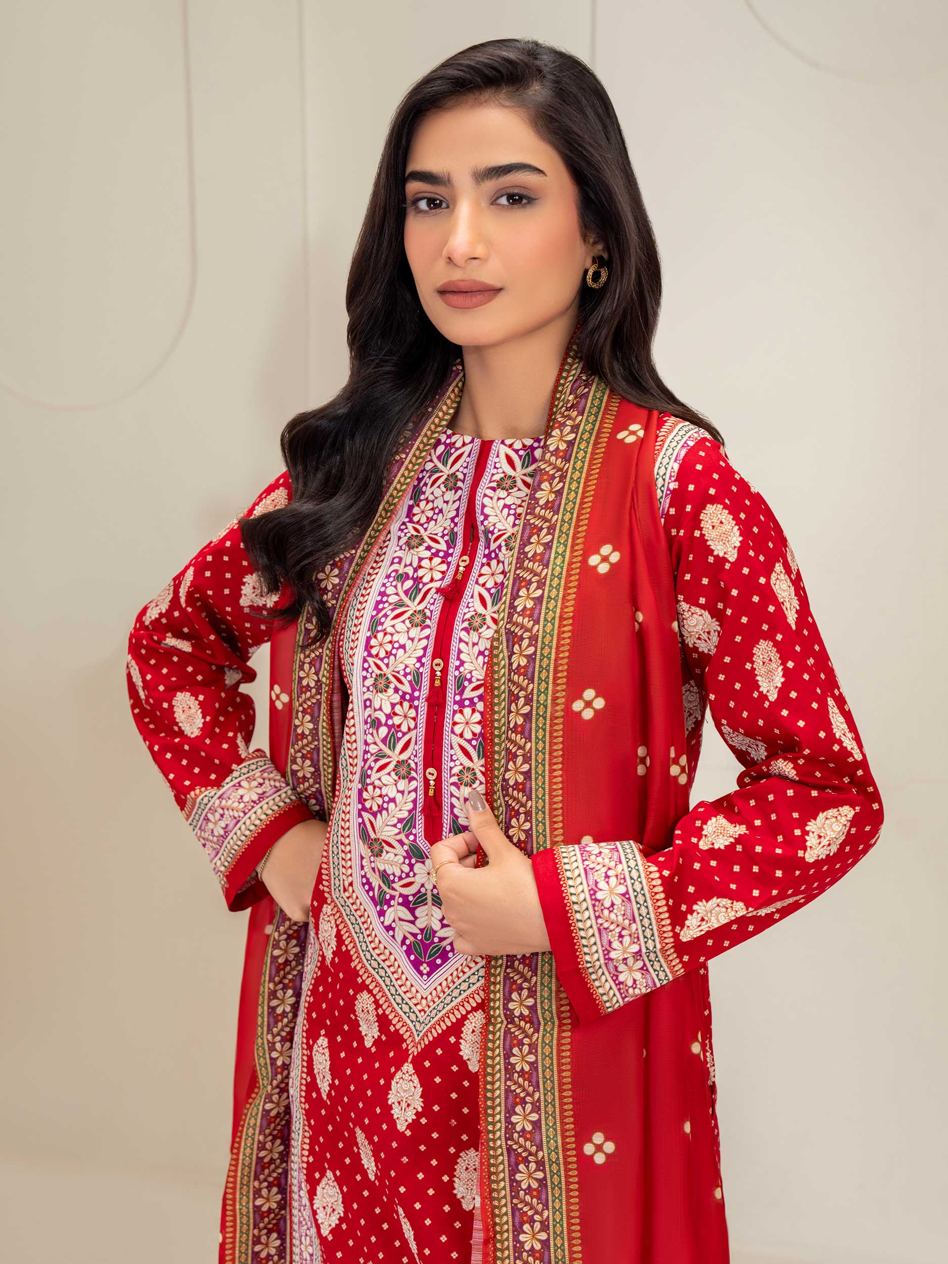 Lime Light | 3 Piece Lawn Suit-Paste Print (Unstitched) | U3951SU-3PC-565