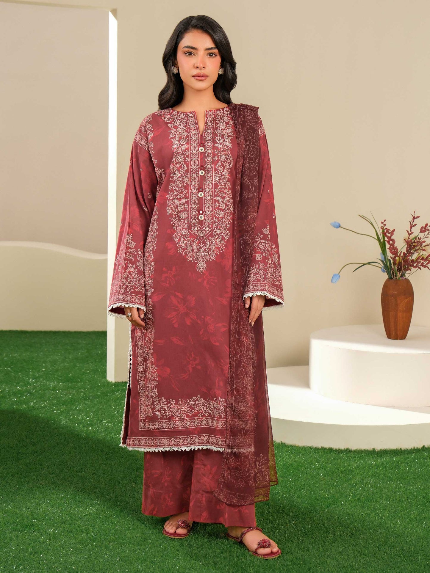 Lime Light | 3 Piece Lawn Suit-Paste Print (Unstitched) | U4251SU-3PC-565