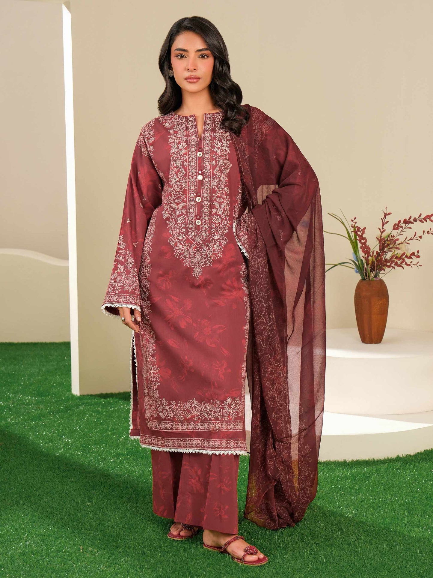 Lime Light | 3 Piece Lawn Suit-Paste Print (Unstitched) | U4251SU-3PC-565