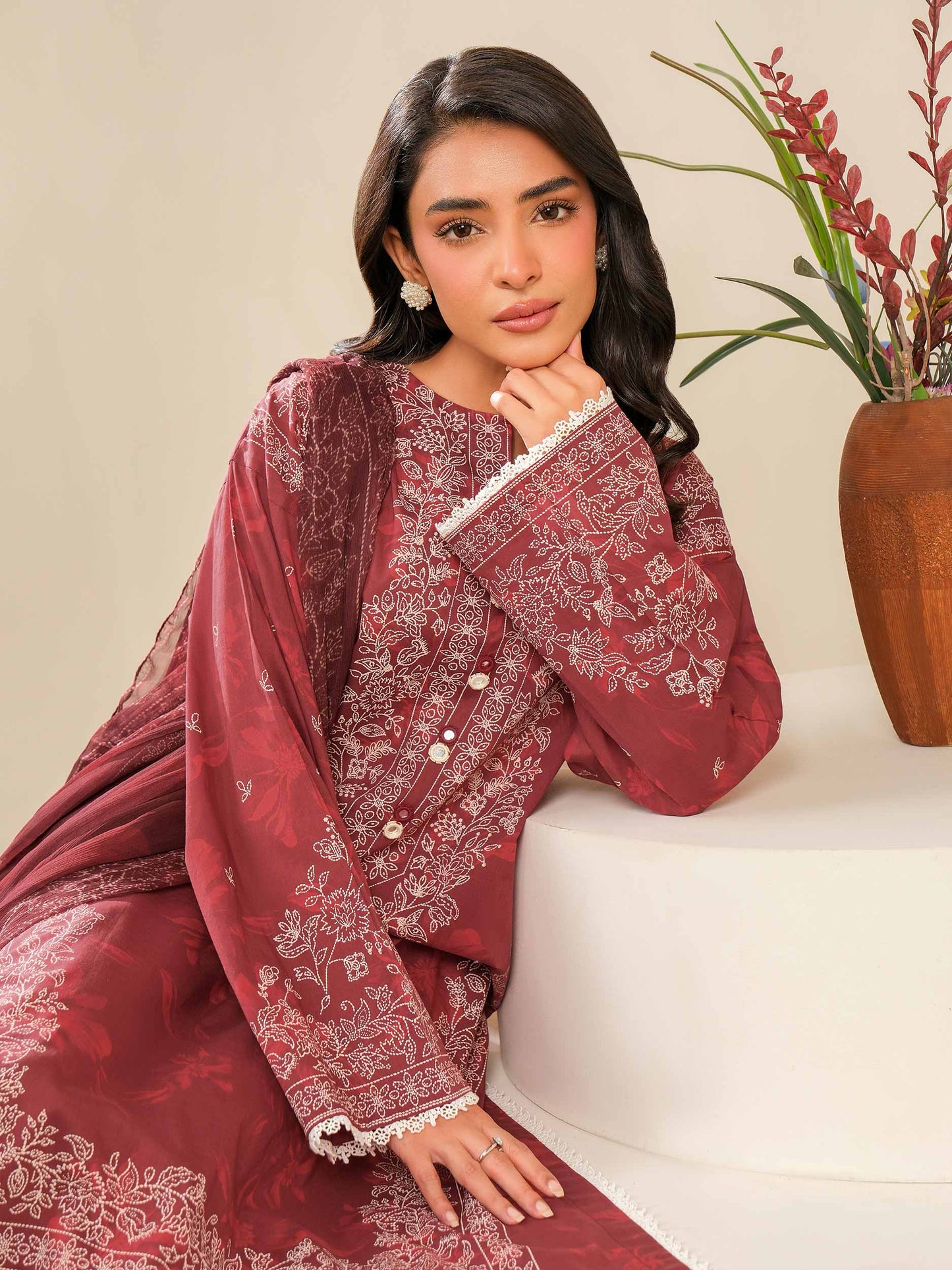 Lime Light | 3 Piece Lawn Suit-Paste Print (Unstitched) | U4251SU-3PC-565