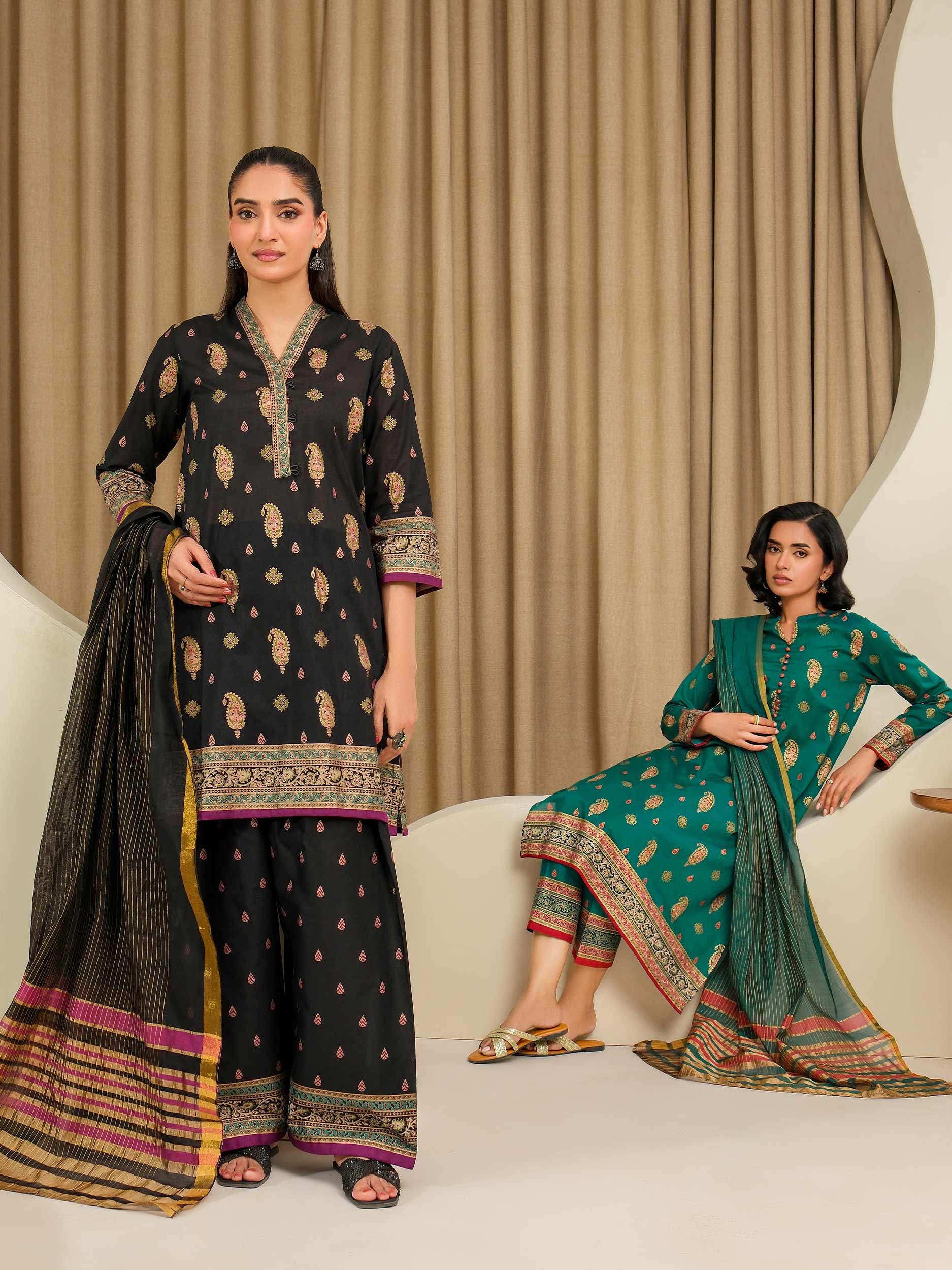 Lime Light | 3 Piece Lawn Suit-Paste Print (Unstitched) | U4339SU-3PC-034