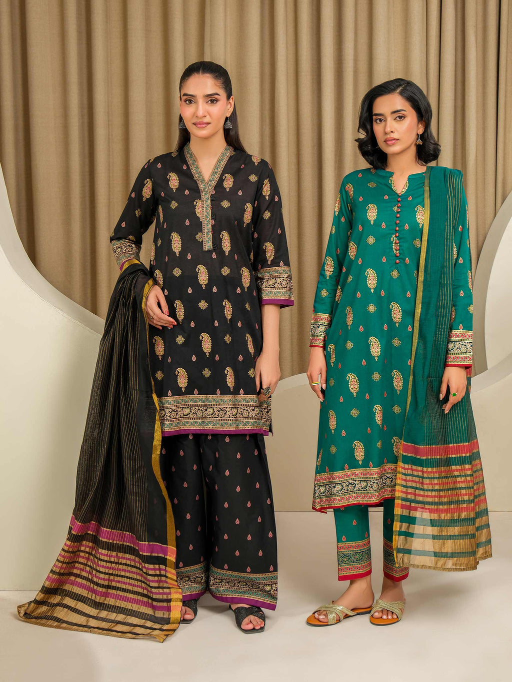 Lime Light | 3 Piece Lawn Suit-Paste Print (Unstitched) | U4339SU-3PC-034