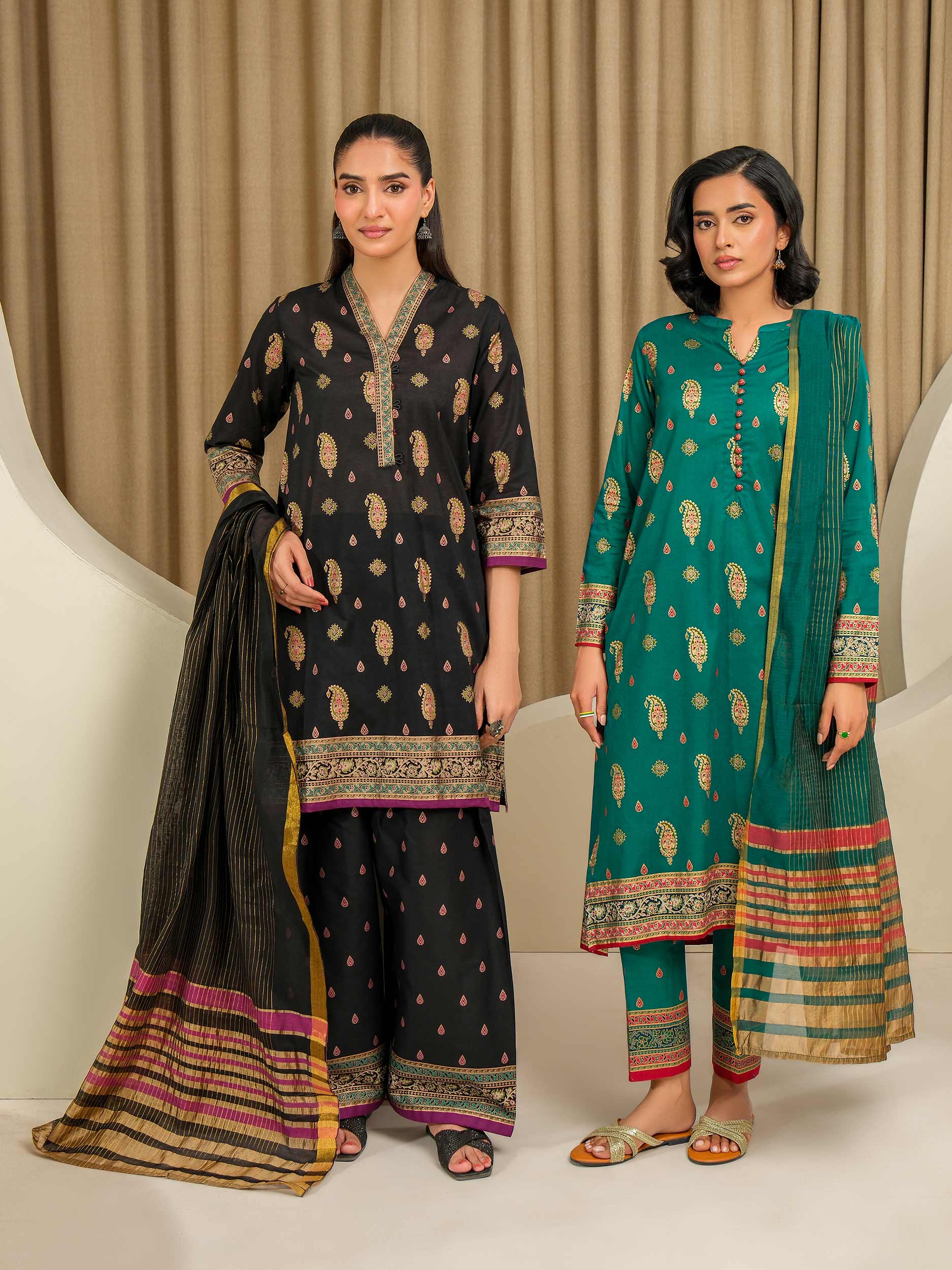 Lime Light | 3 Piece Lawn Suit-Paste Print (Unstitched) | U4339SU-3PC-034