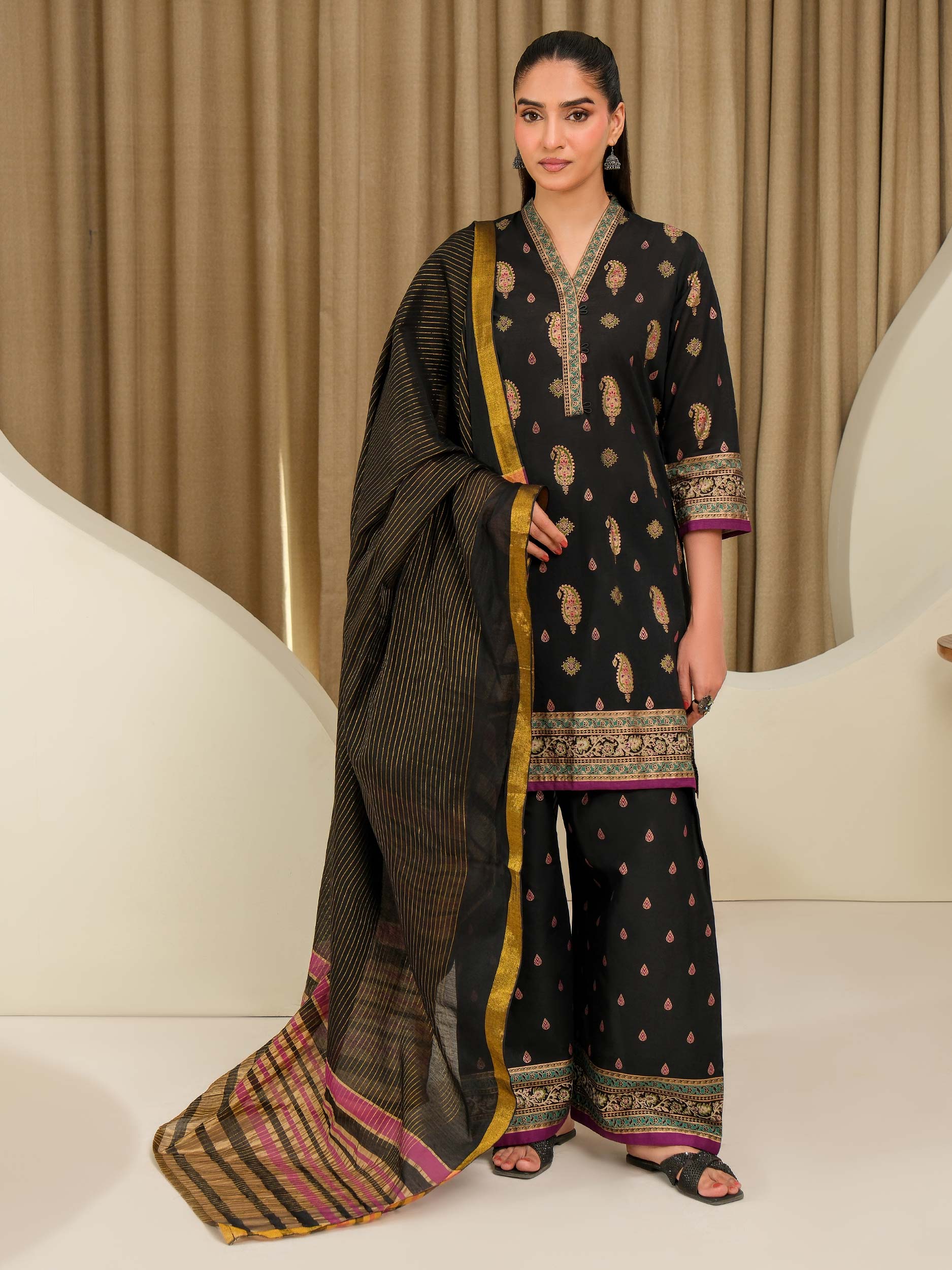 Lime Light | 3 Piece Lawn Suit-Paste Print (Unstitched) | U4339SU-3PC-034