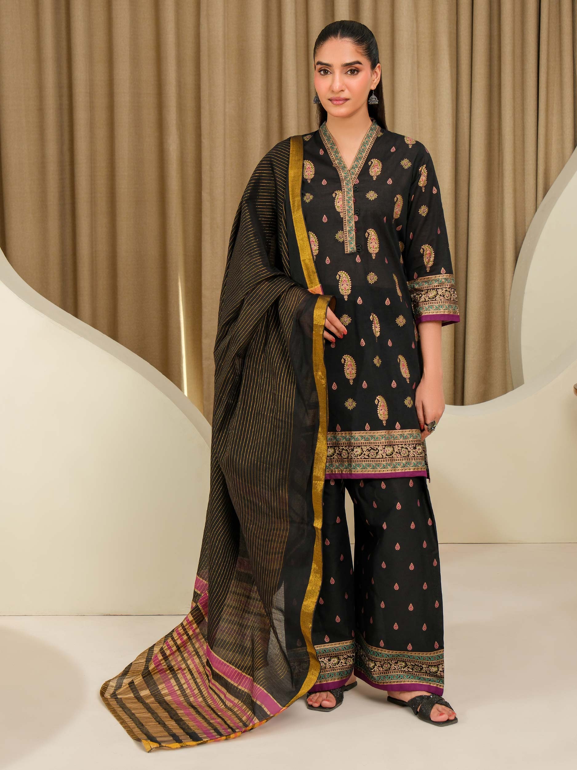 Lime Light | 3 Piece Lawn Suit-Paste Print (Unstitched) | U4339SU-3PC-034