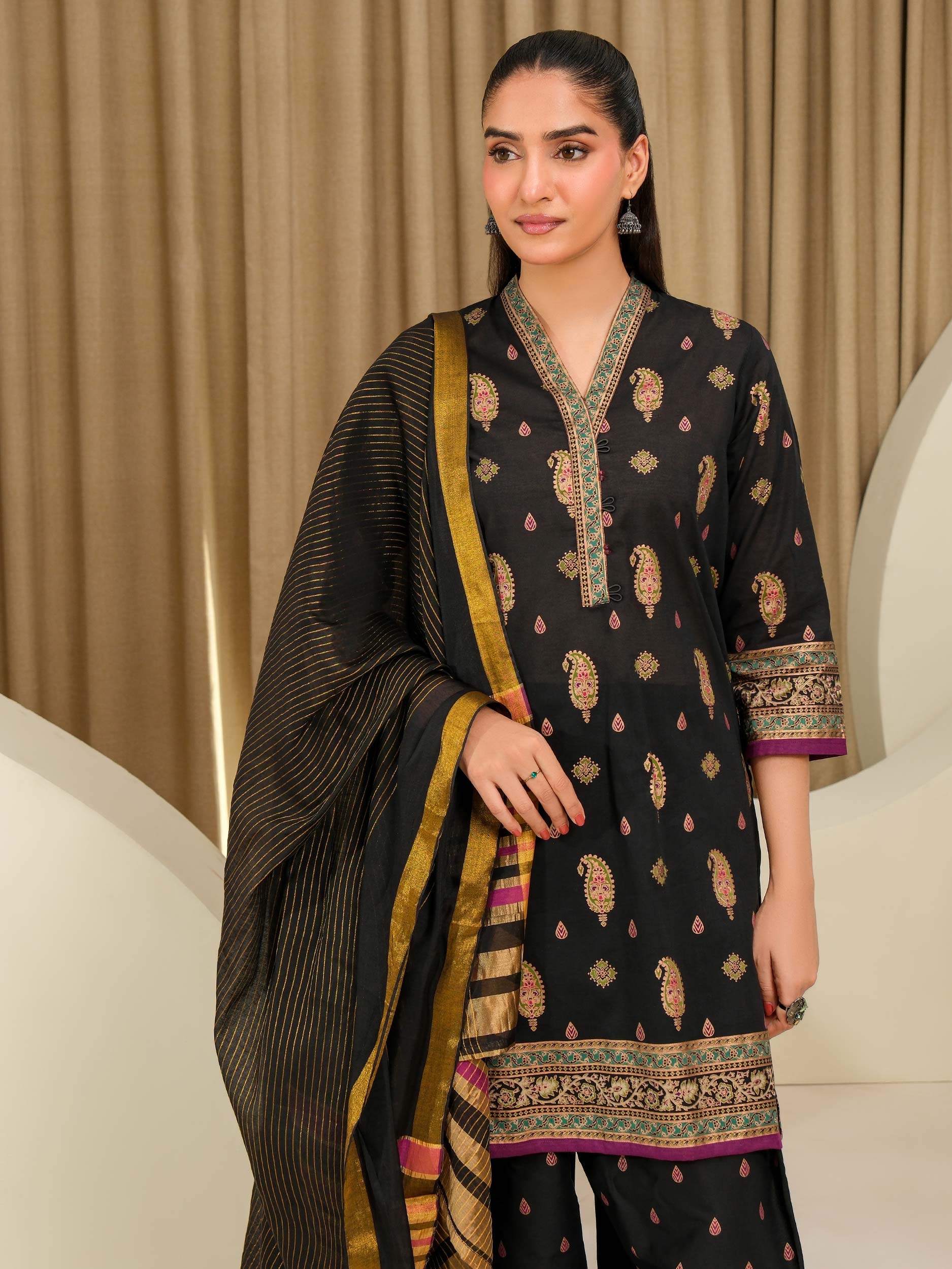Lime Light | 3 Piece Lawn Suit-Paste Print (Unstitched) | U4339SU-3PC-034