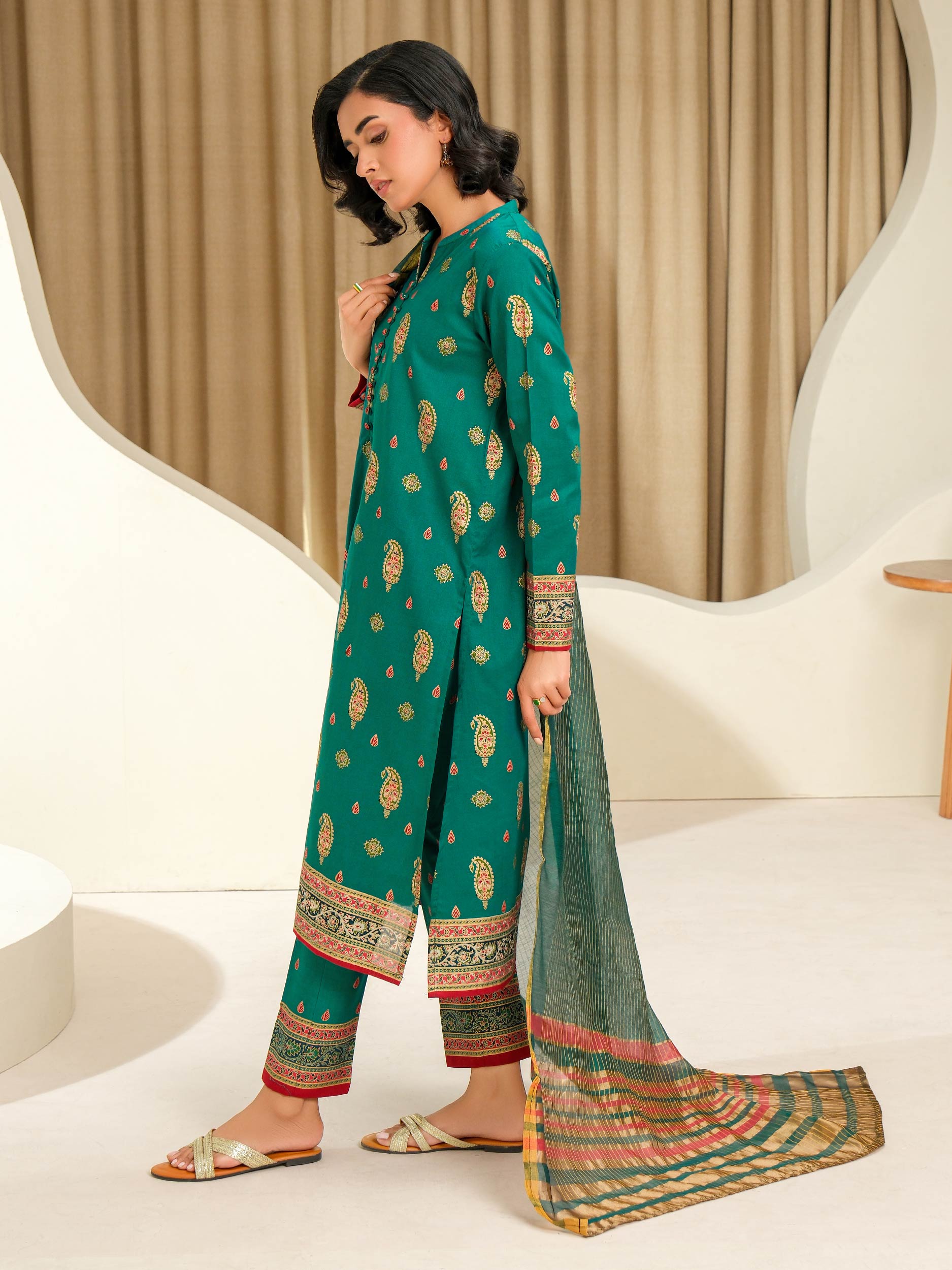 Lime Light | 3 Piece Lawn Suit-Paste Print (Unstitched) | U4339SU-3PC-227