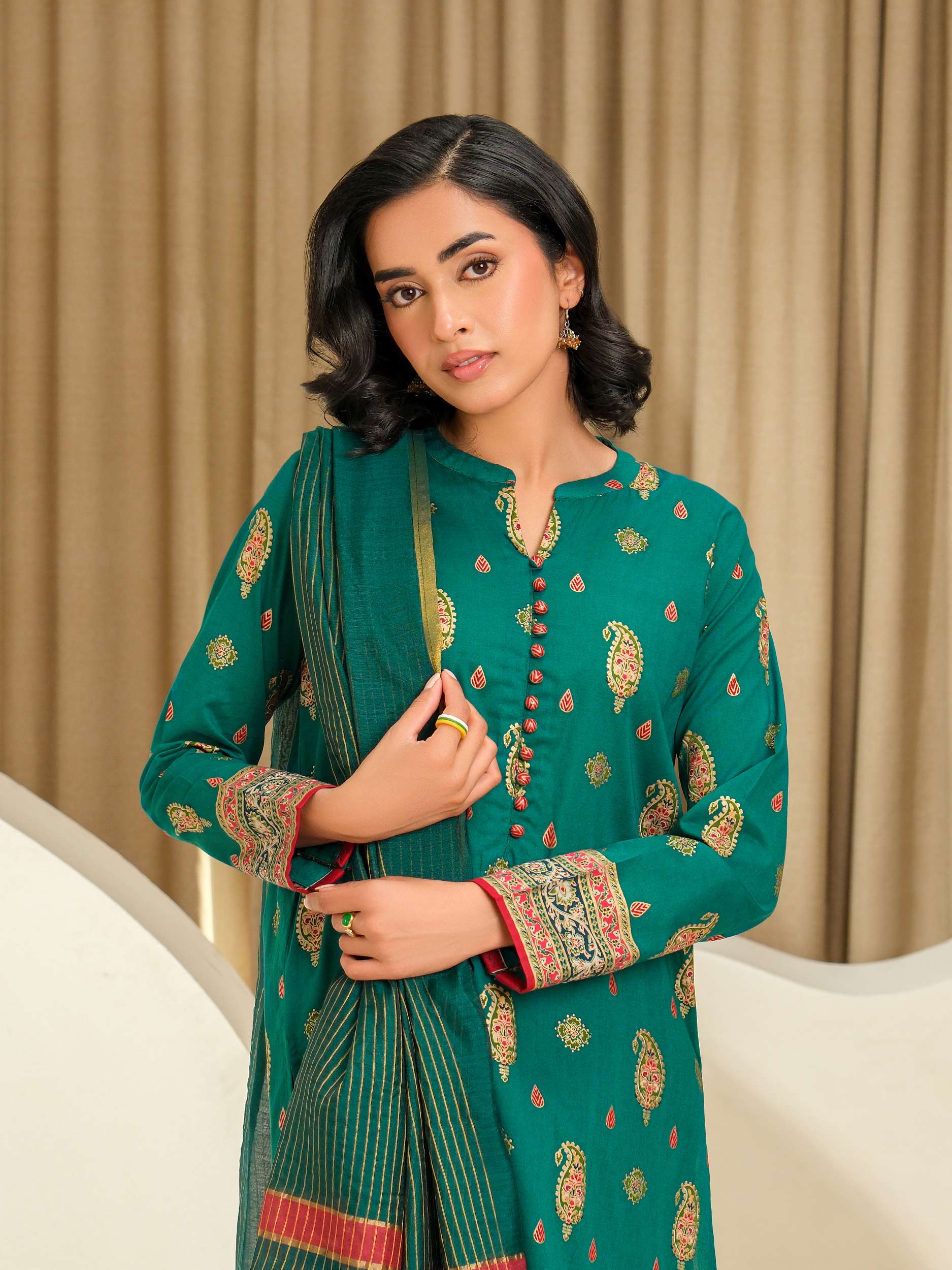 Lime Light | 3 Piece Lawn Suit-Paste Print (Unstitched) | U4339SU-3PC-227