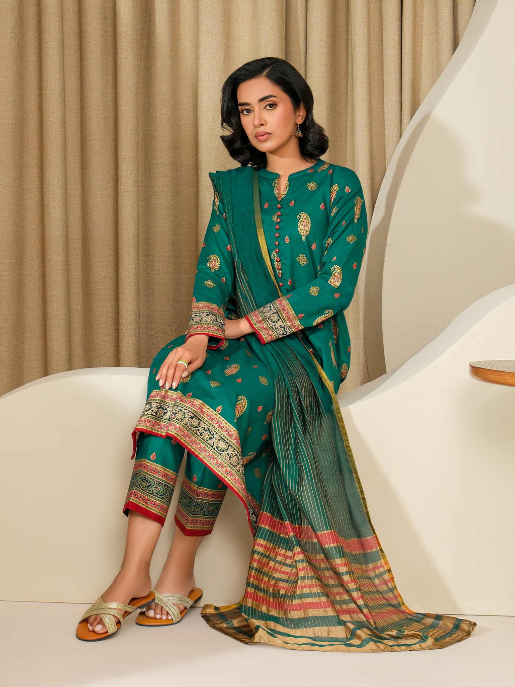 Lime Light | 3 Piece Lawn Suit-Paste Print (Unstitched) | U4339SU-3PC-227