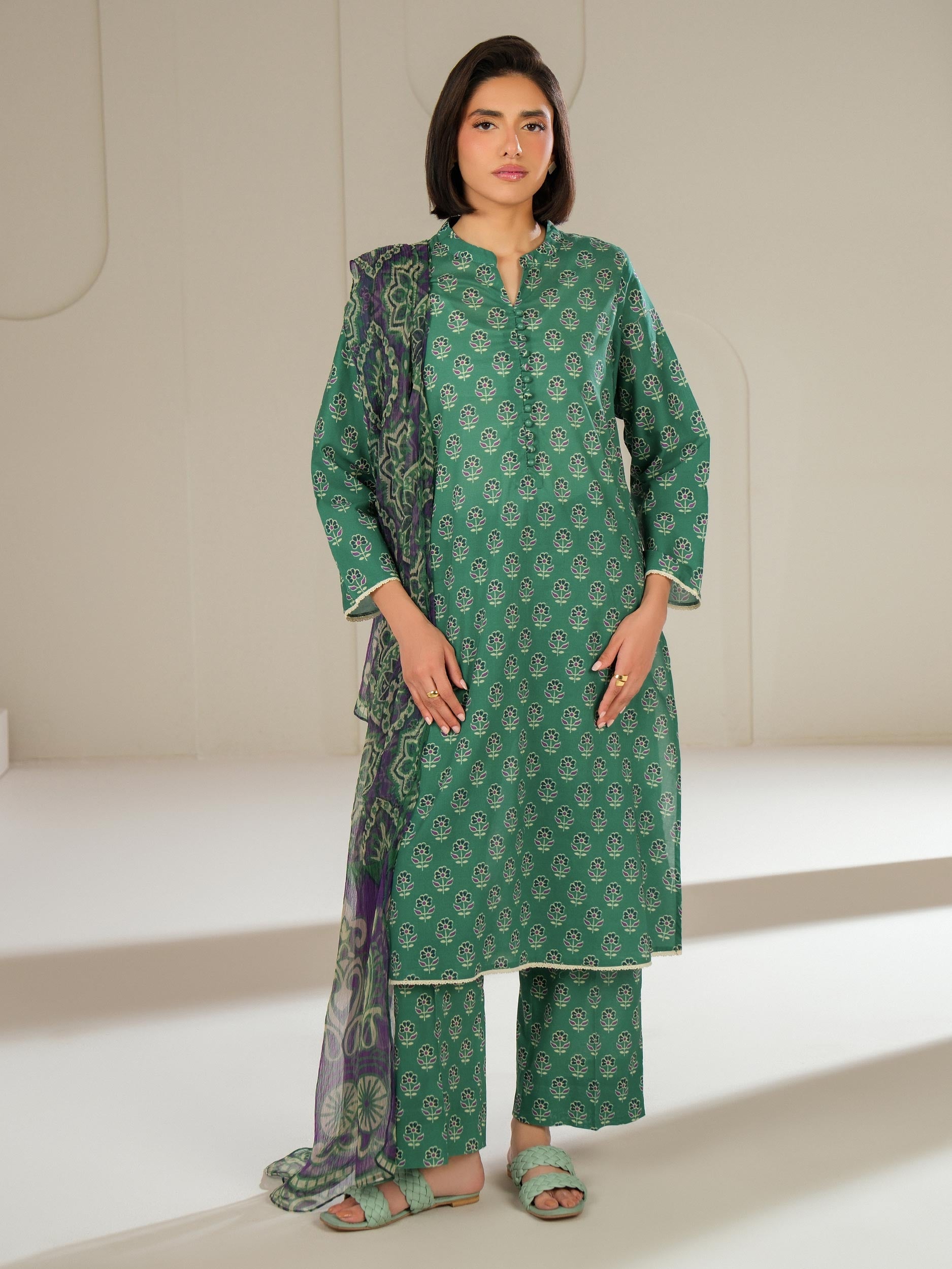 Lime Light | 3 Piece Lawn Suit-Printed (Unstitched) | U4385SU-3PC-227