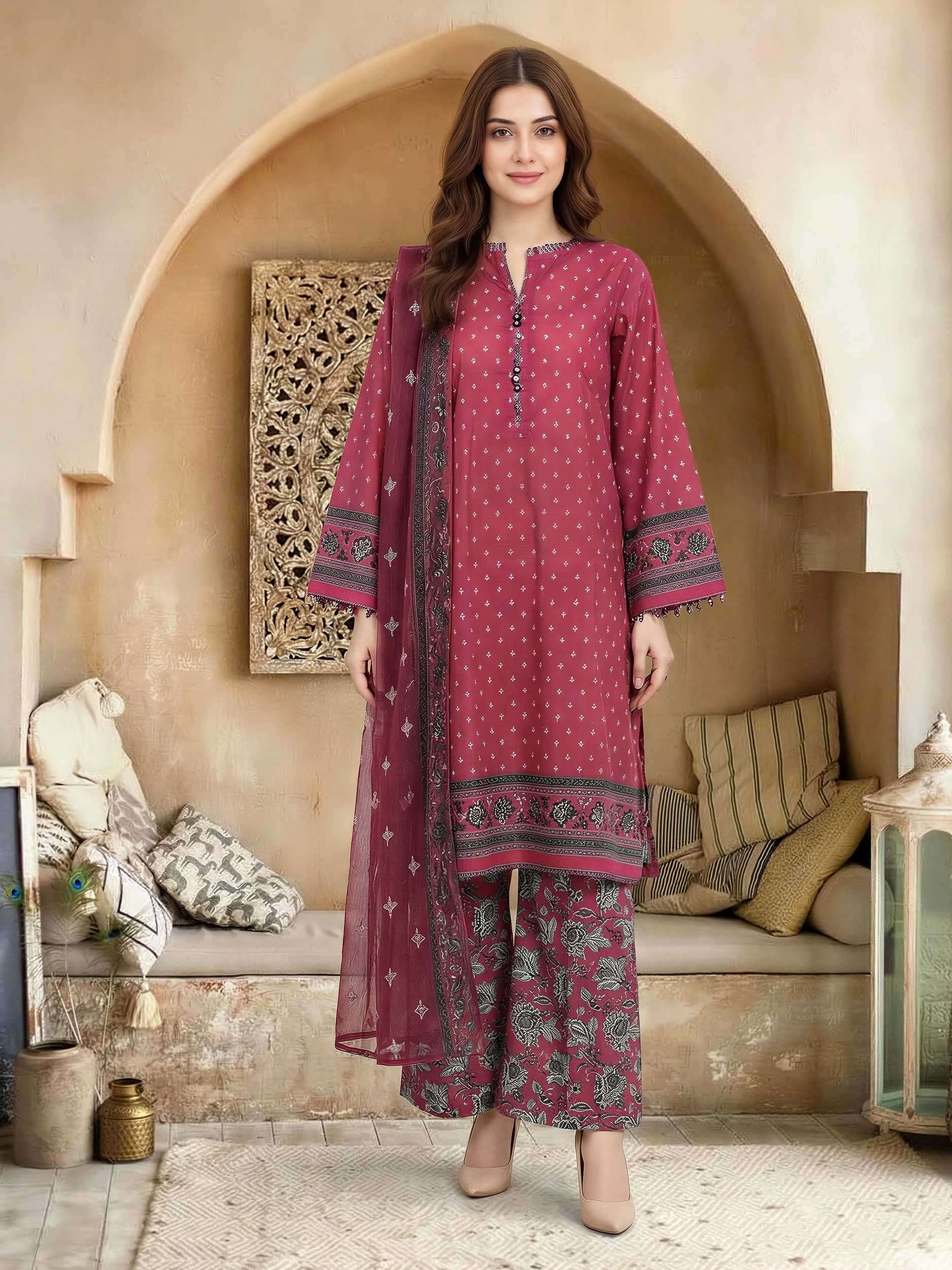 Lime Light | 3 Piece Lawn Suit (Unstitched) | U4391SU-3PC-565