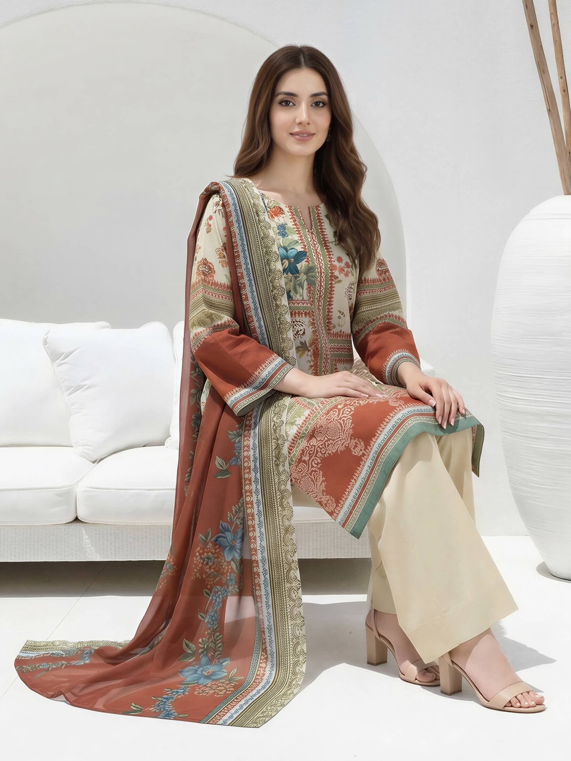 Lime Light | 3 Piece Lawn Suit | U4707