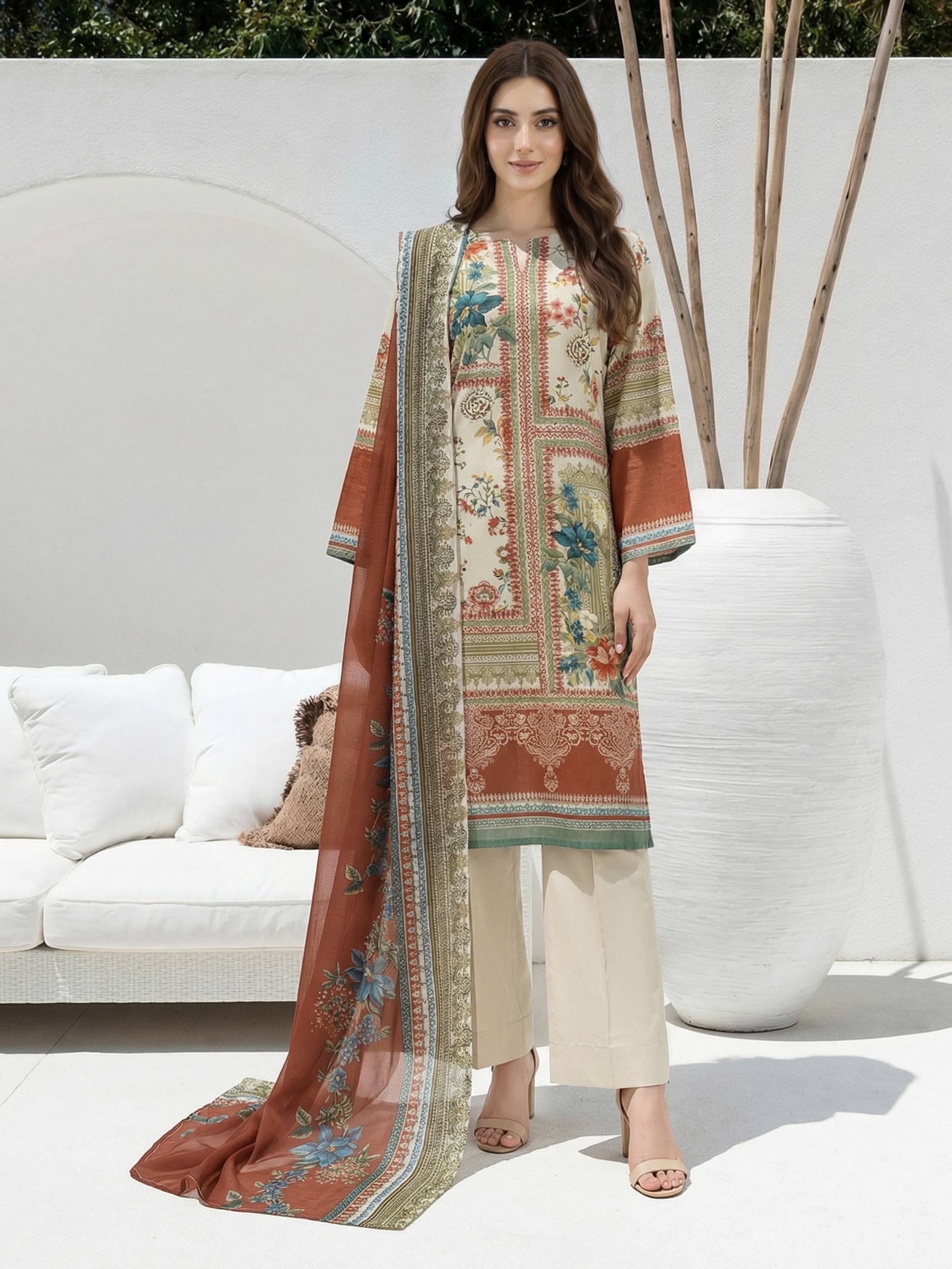 Lime Light | 3 Piece Lawn Suit | U4707
