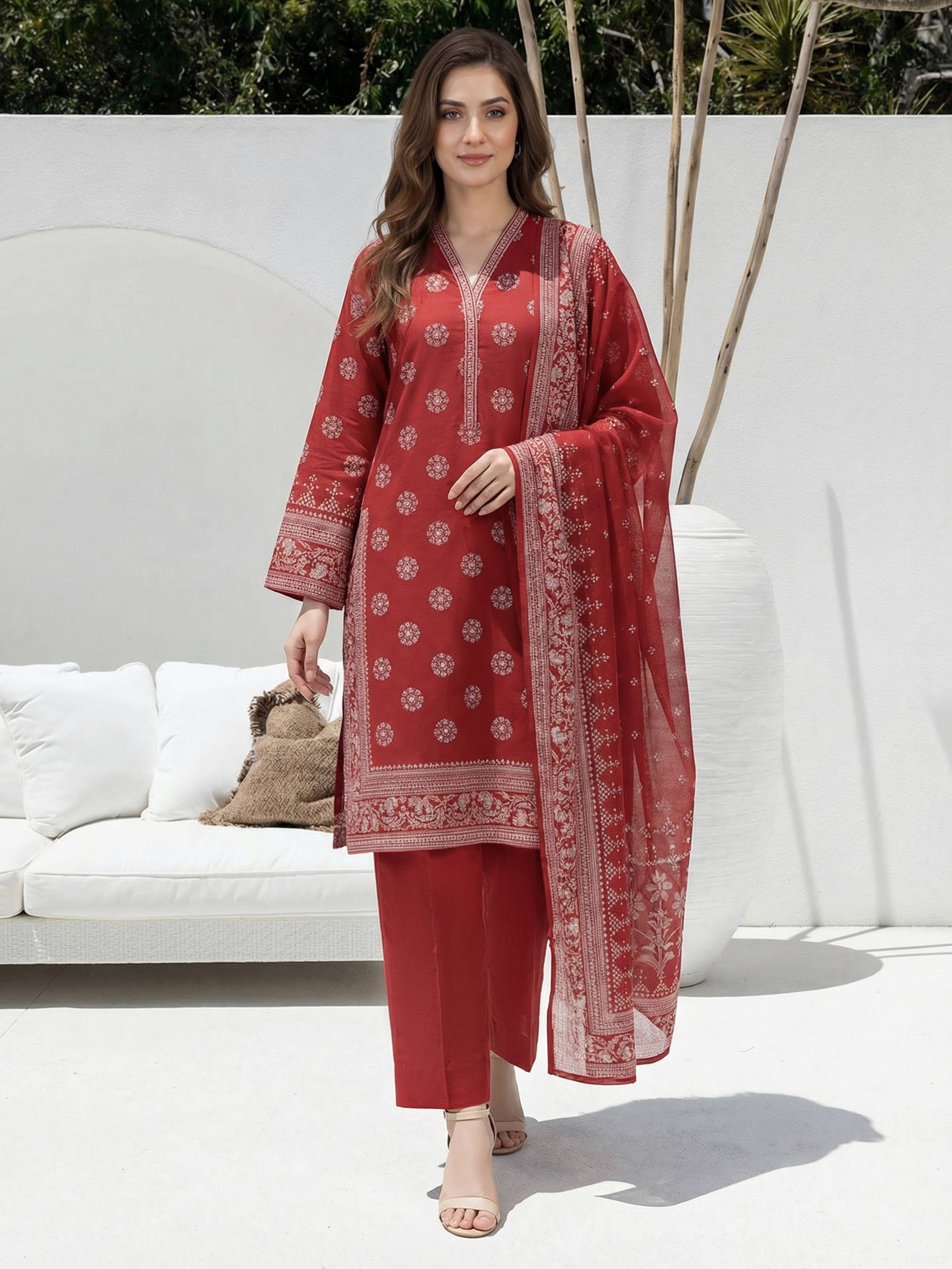 Lime Light | 3 Piece Lawn Paste Suit | U4728
