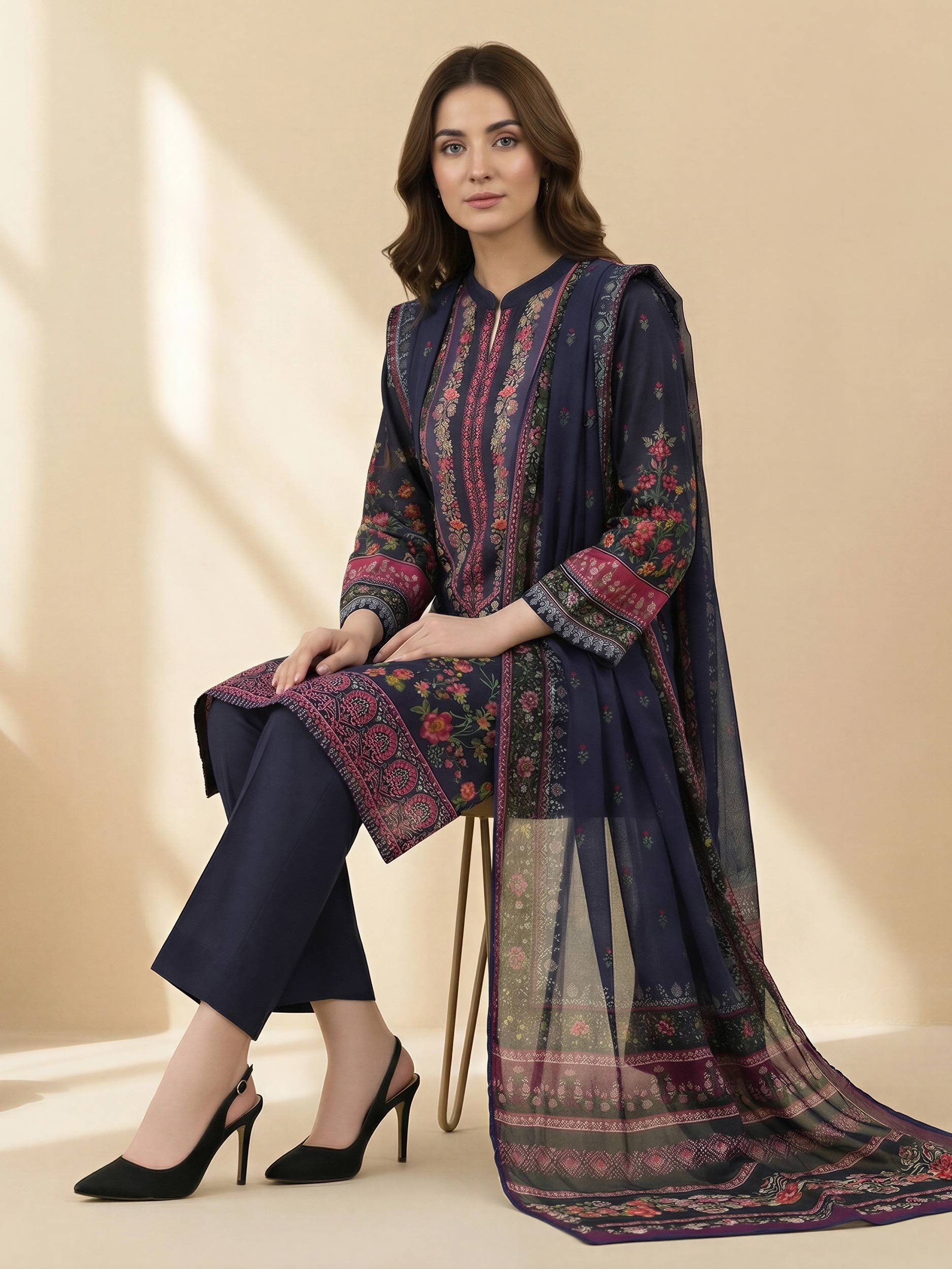 Lime Light | 3 Piece Lawn Suit -Printed | U4797