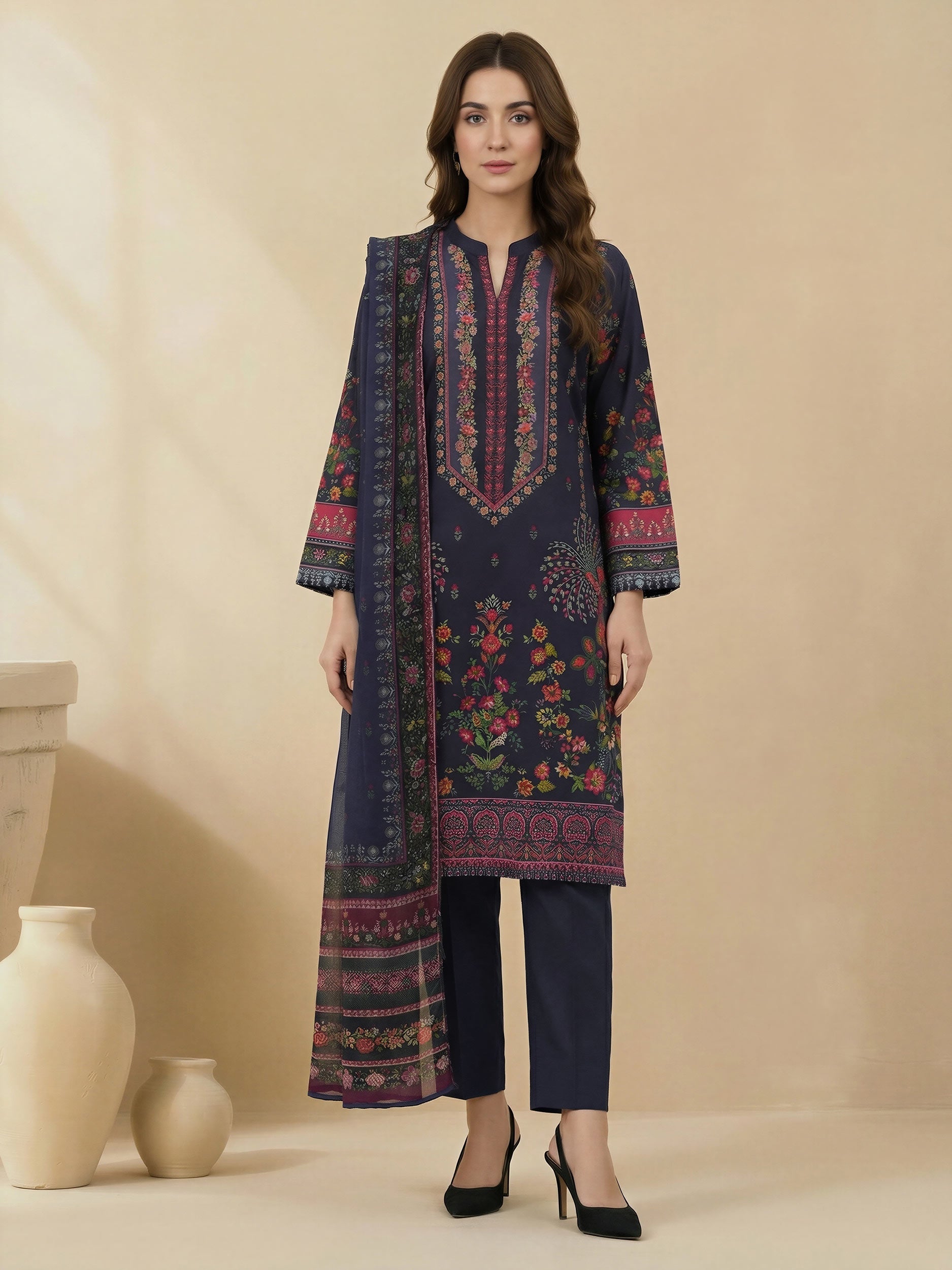 Lime Light | 3 Piece Lawn Suit -Printed | U4797