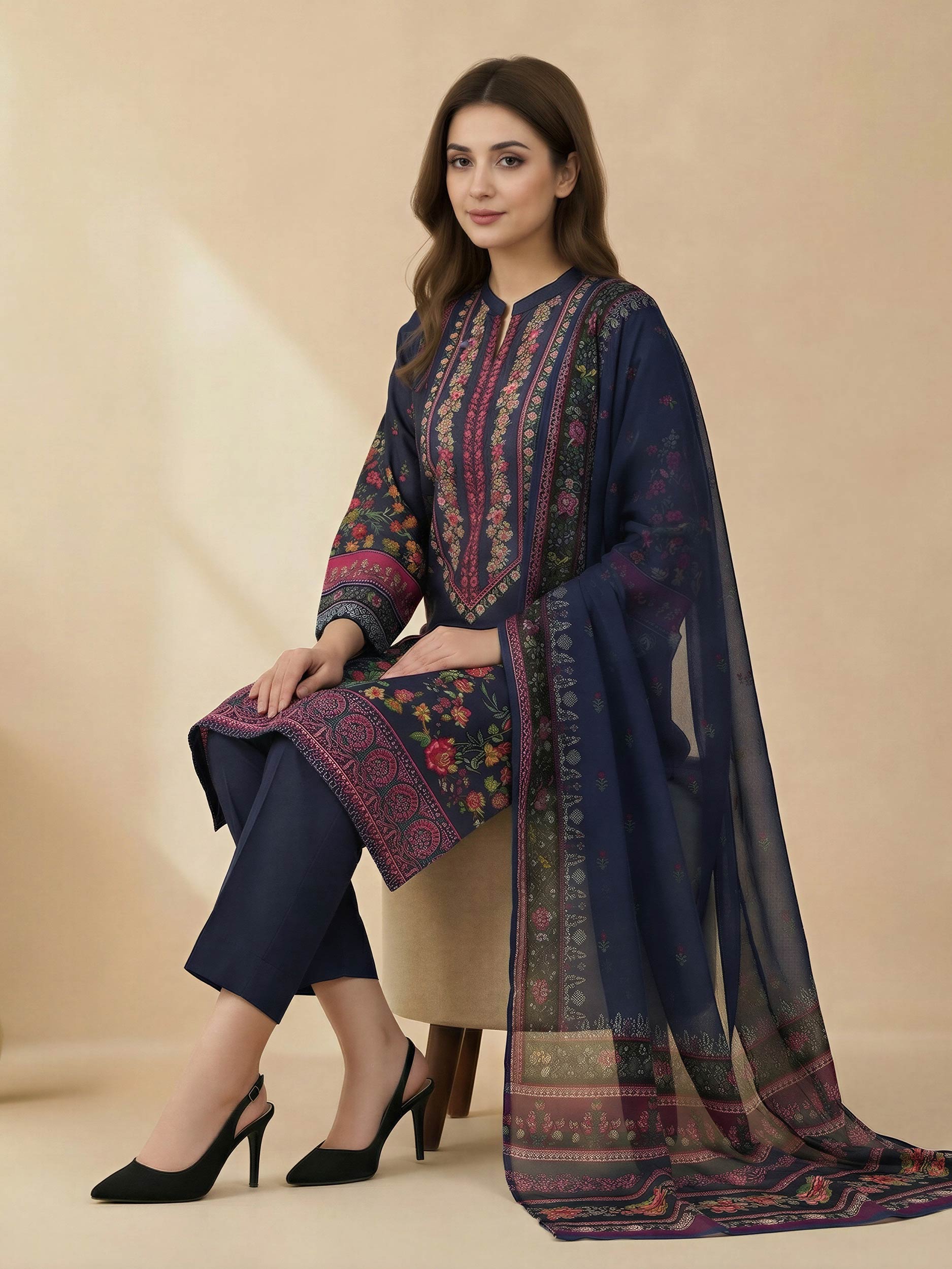 Lime Light | 3 Piece Lawn Suit -Printed | U4797