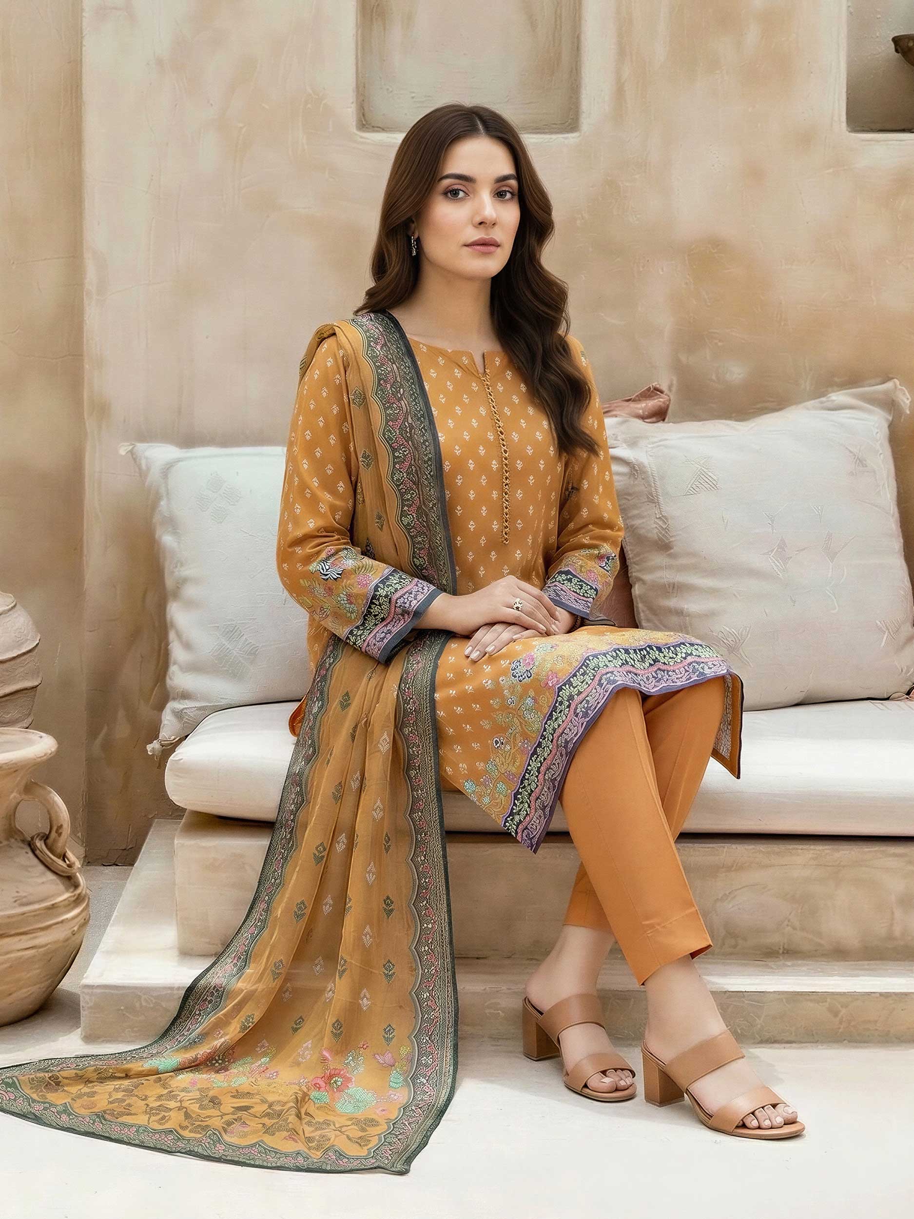 Lime Light | 3 Piece Lawn Suit | U4820