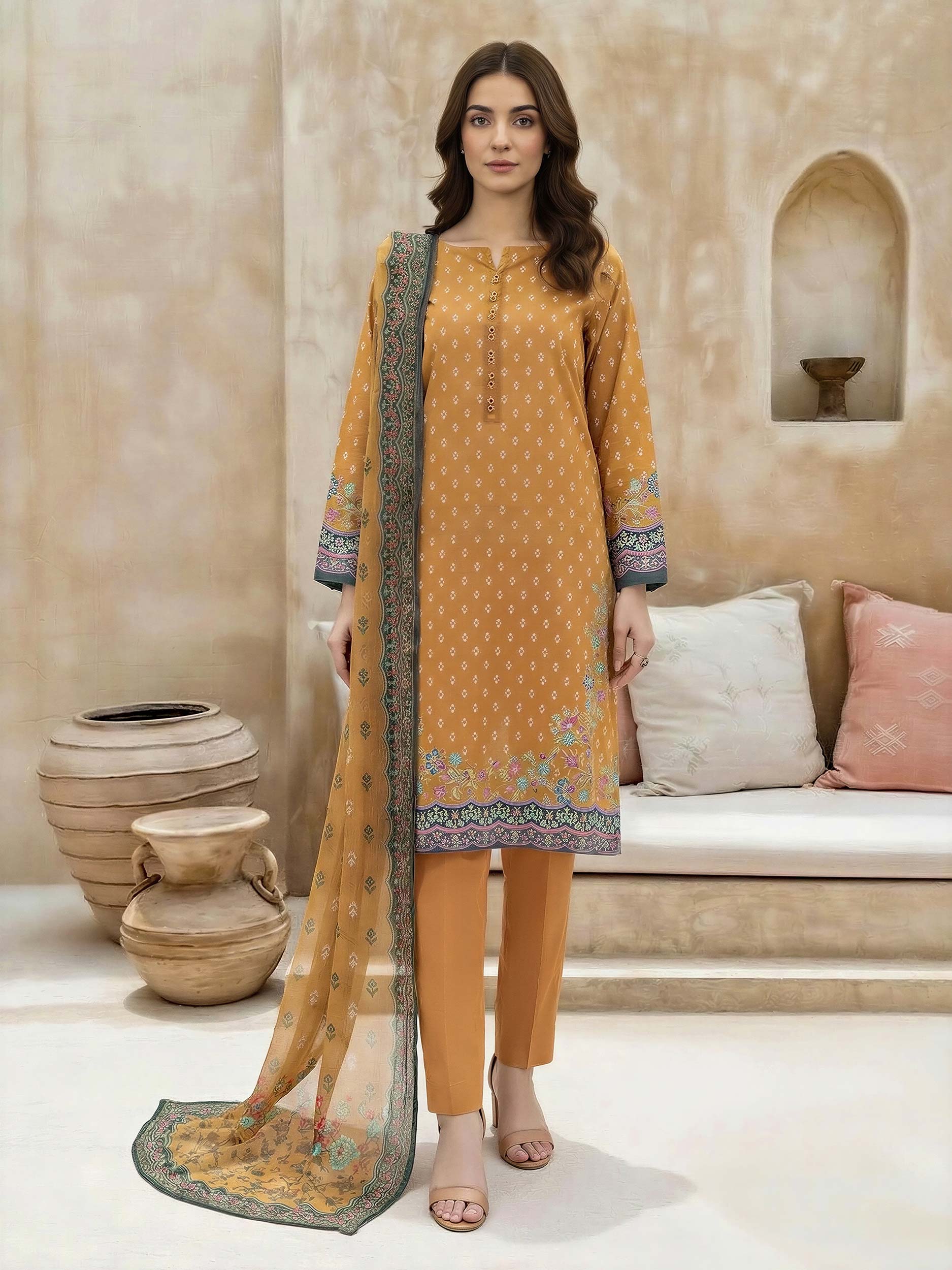 Lime Light | 3 Piece Lawn Suit | U4820