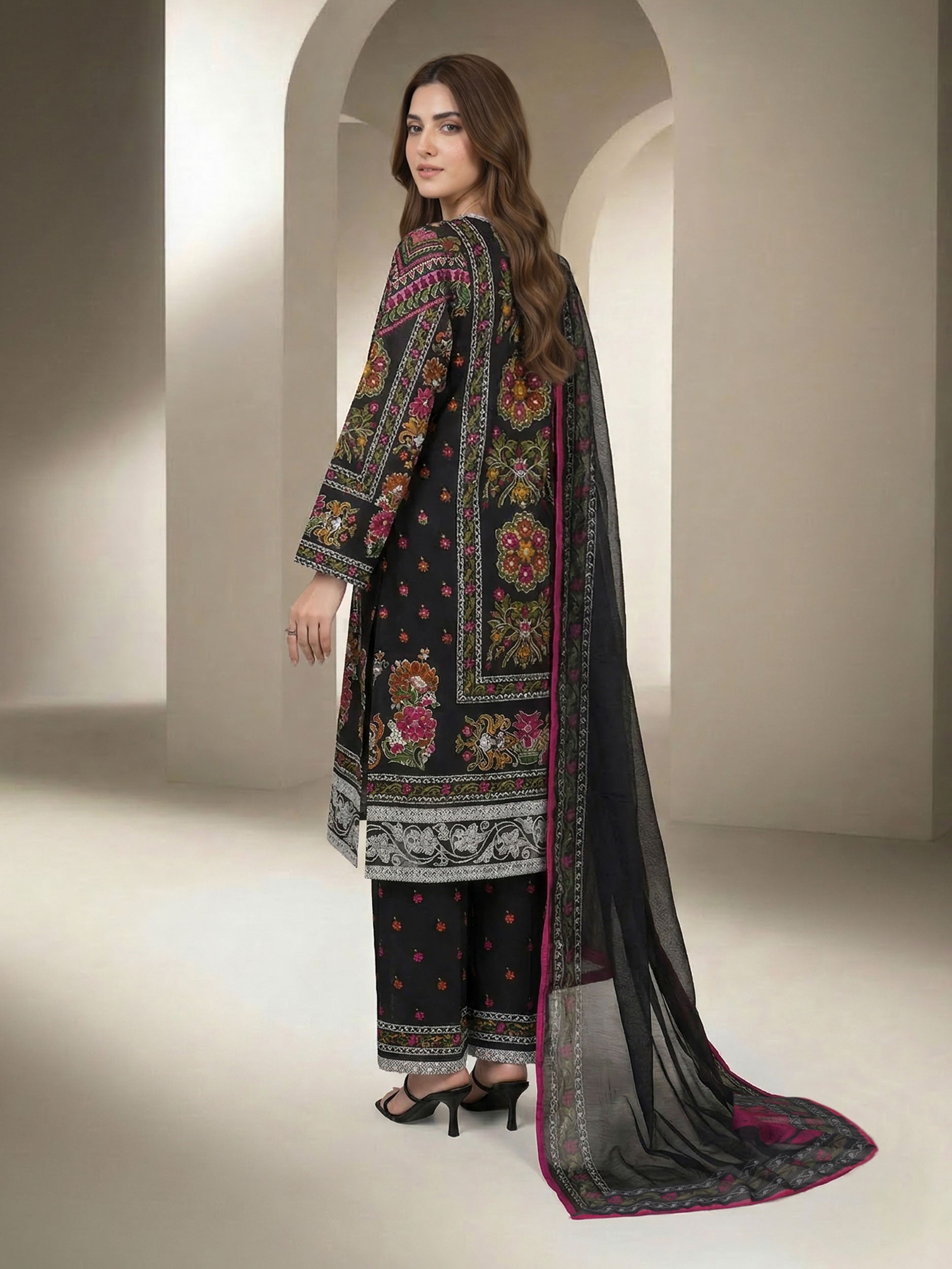 Lime Light | 3 Piece Lawn Suit- Printed | U4829