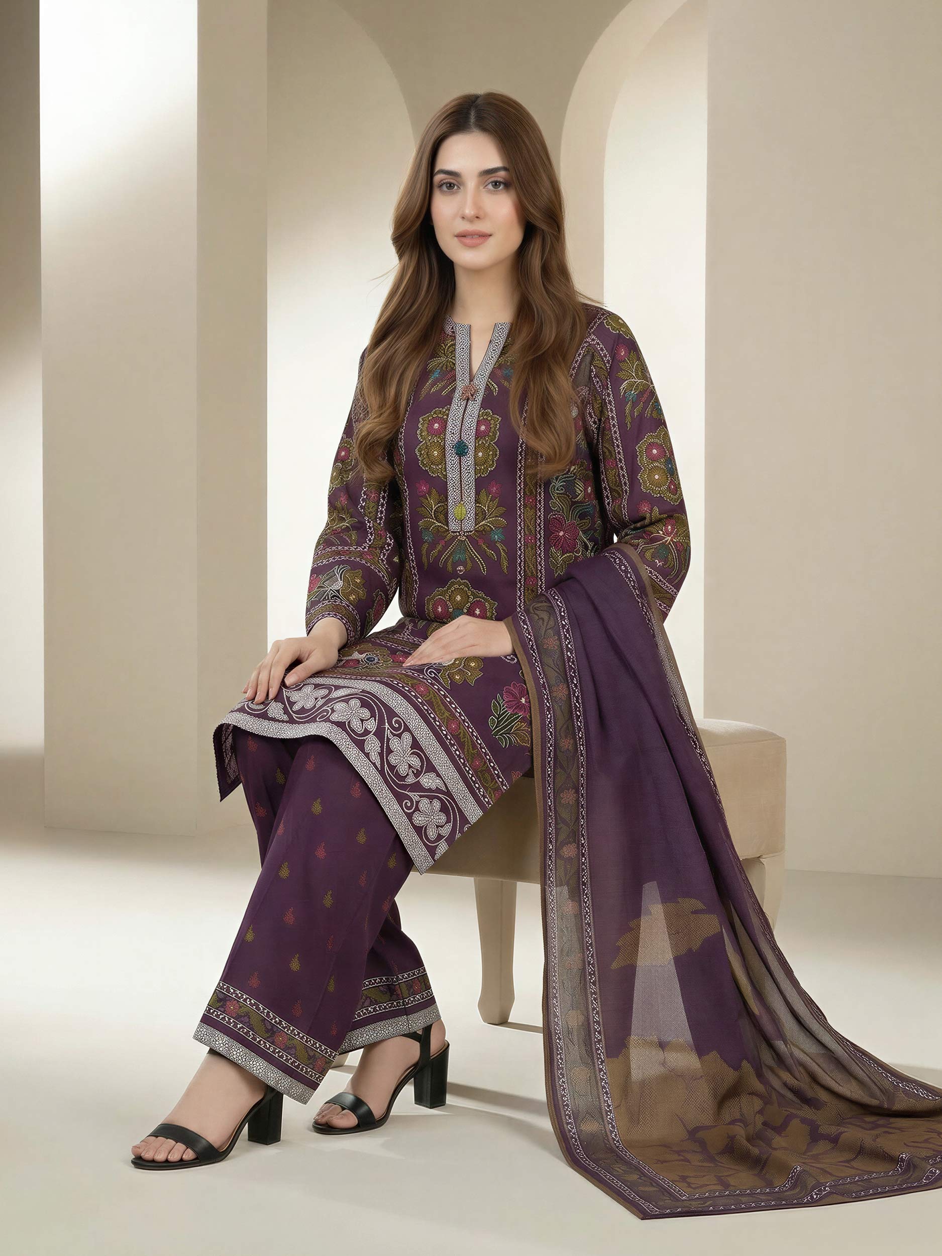 Lime Light | 3 Piece Lawn Suit- Printed | U4829