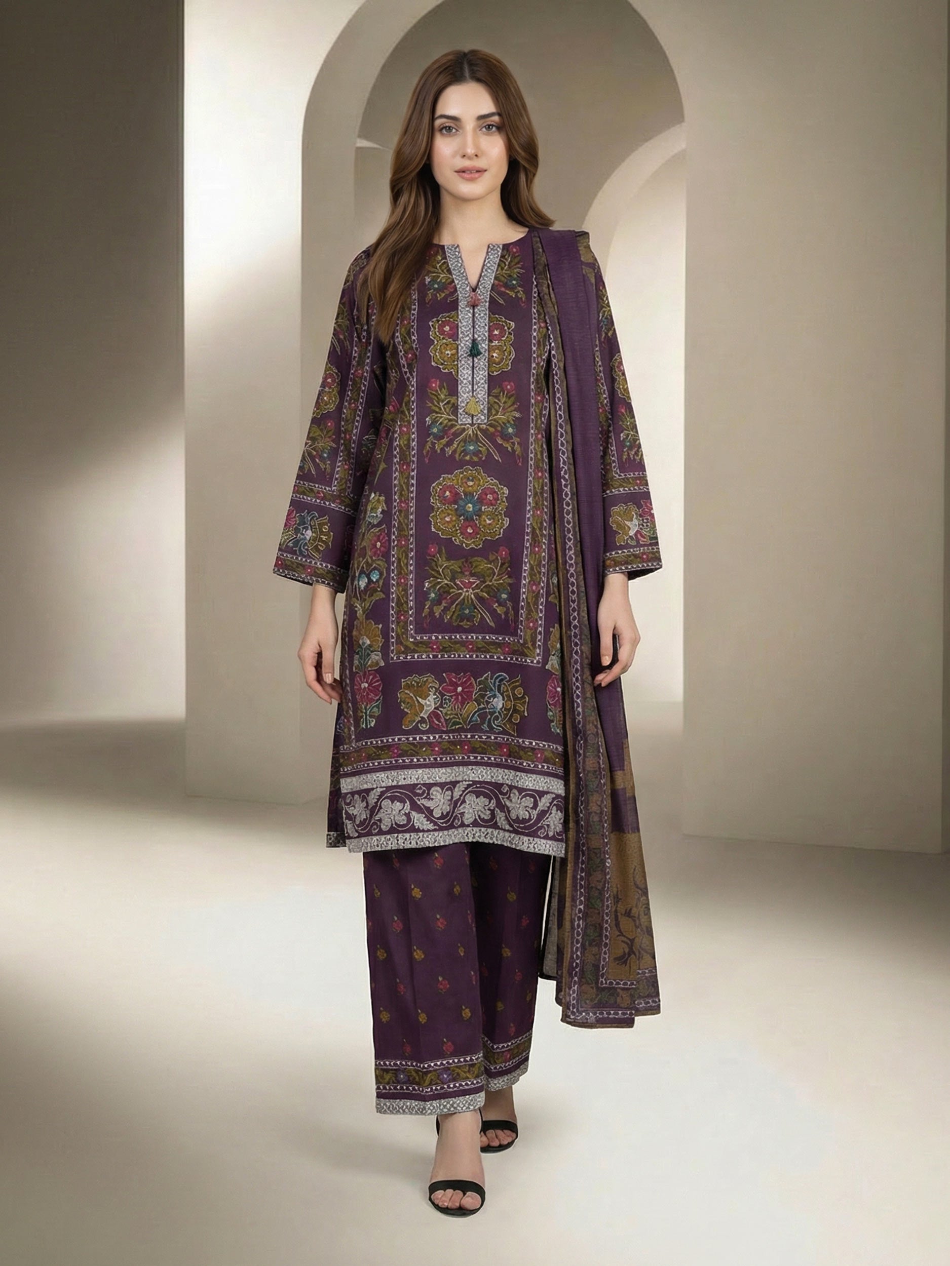 Lime Light | 3 Piece Lawn Suit- Printed | U4829