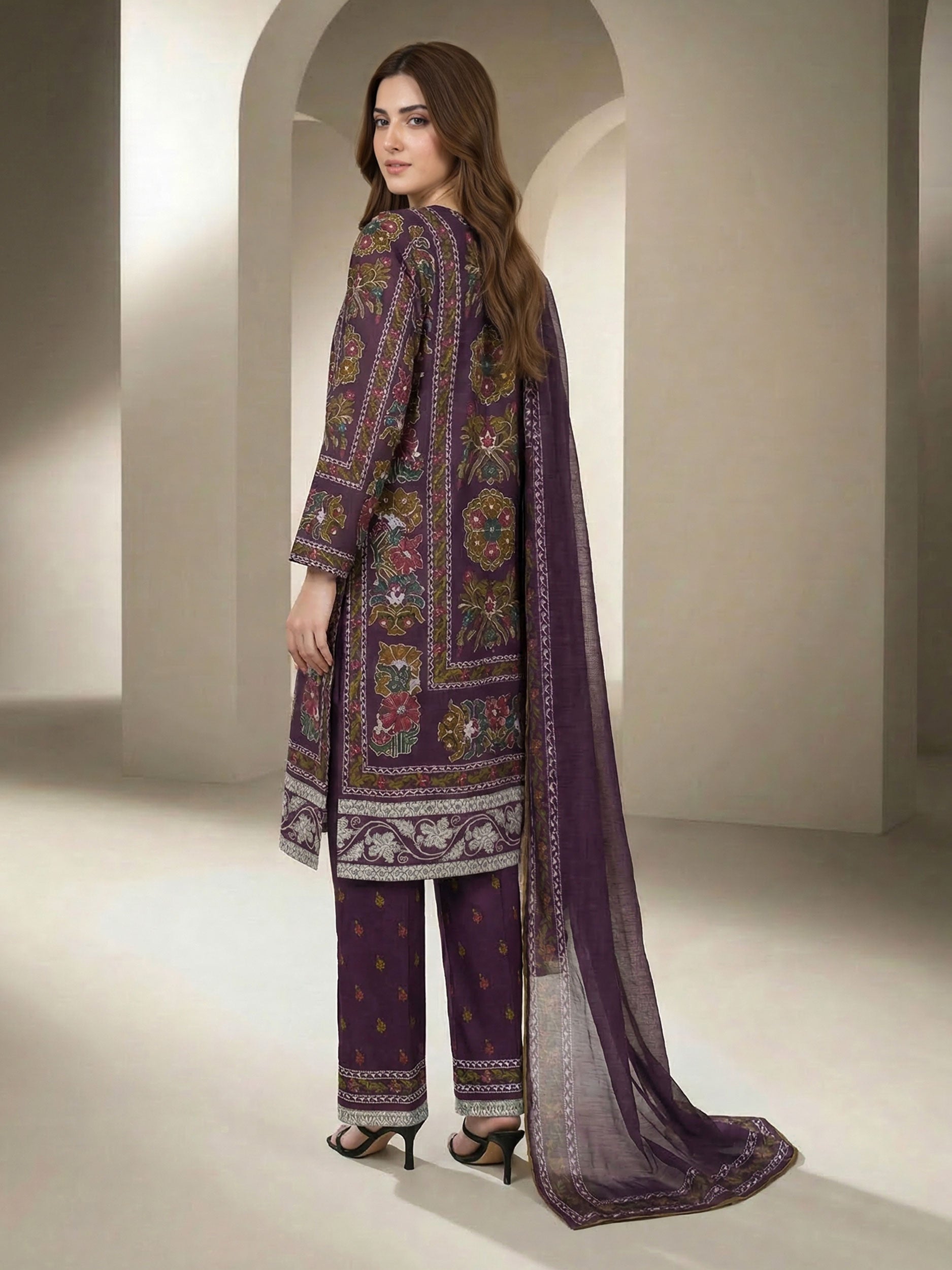 Lime Light | 3 Piece Lawn Suit- Printed | U4829