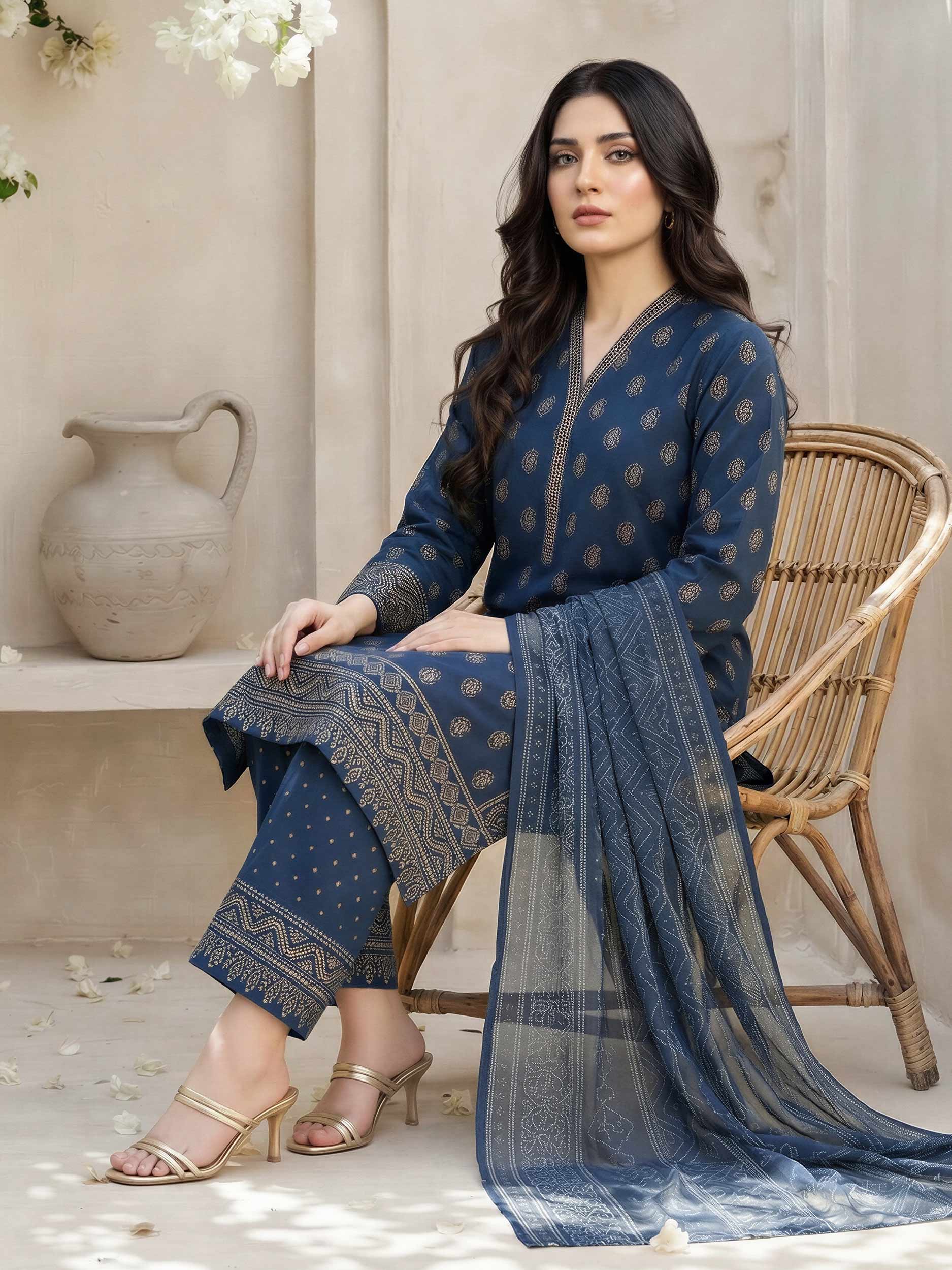 Lime Light | 3 Piece Lawn Suit- Paste Printed | U4911