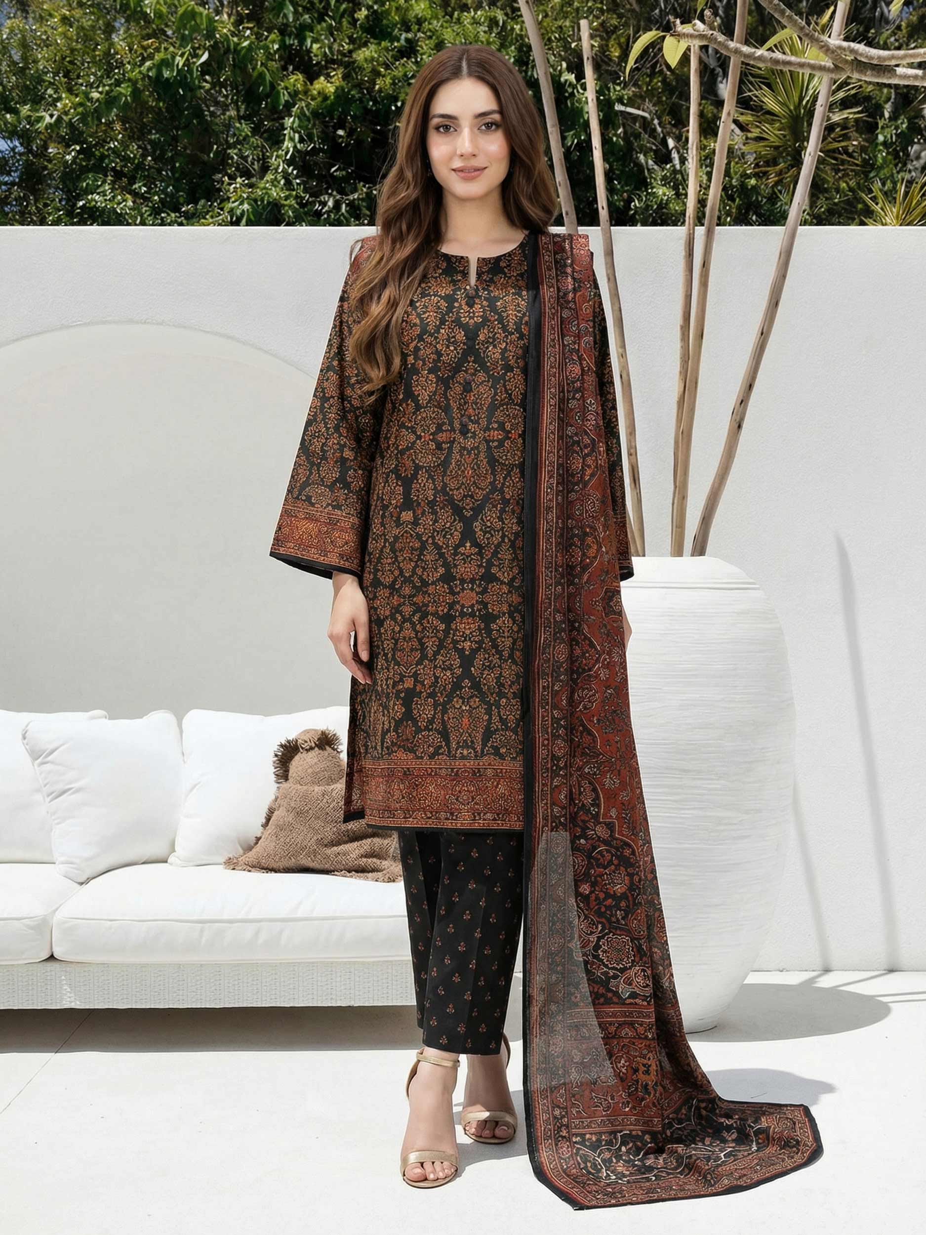 Lime Light | 3 Piece Lawn Suit | U4963